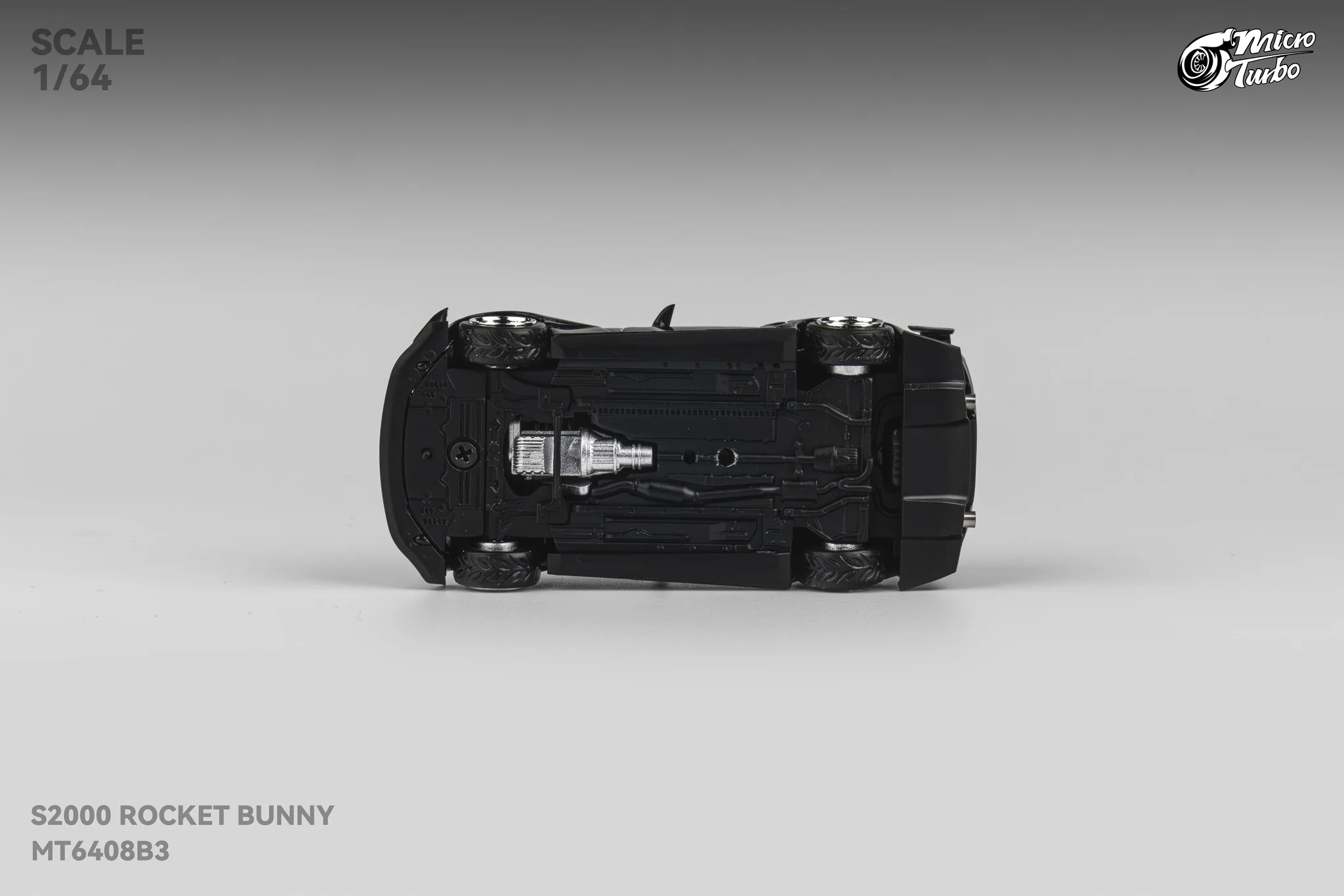 Micro Turbo 1/64 Custom S2000 Rocket Bunny - Metallic Black MT6408B3 - Image 3