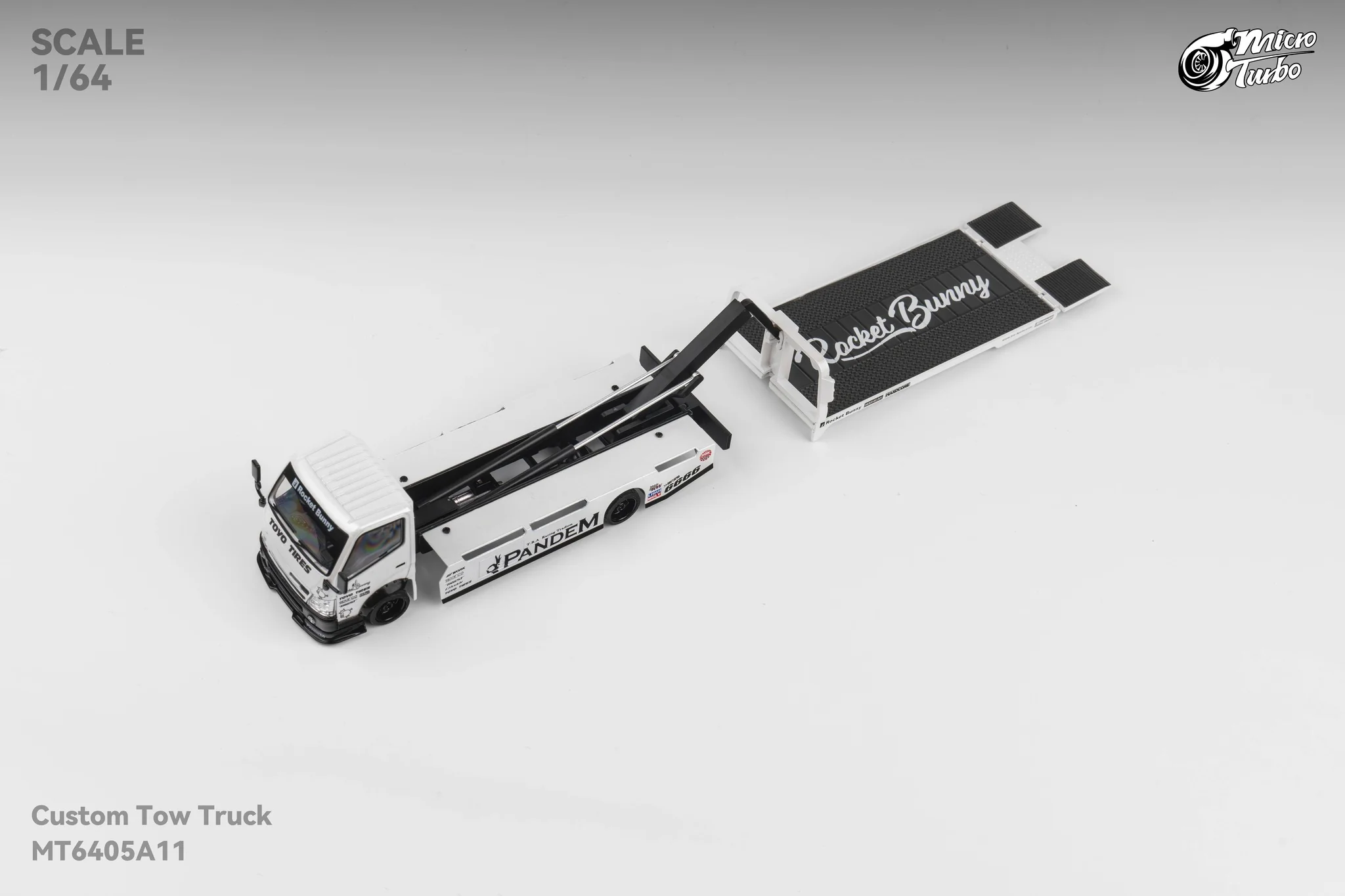 Micro Turbo 1/64 Custom Tow Truck Rocket Bunny - White MT6405A11 - Image 2