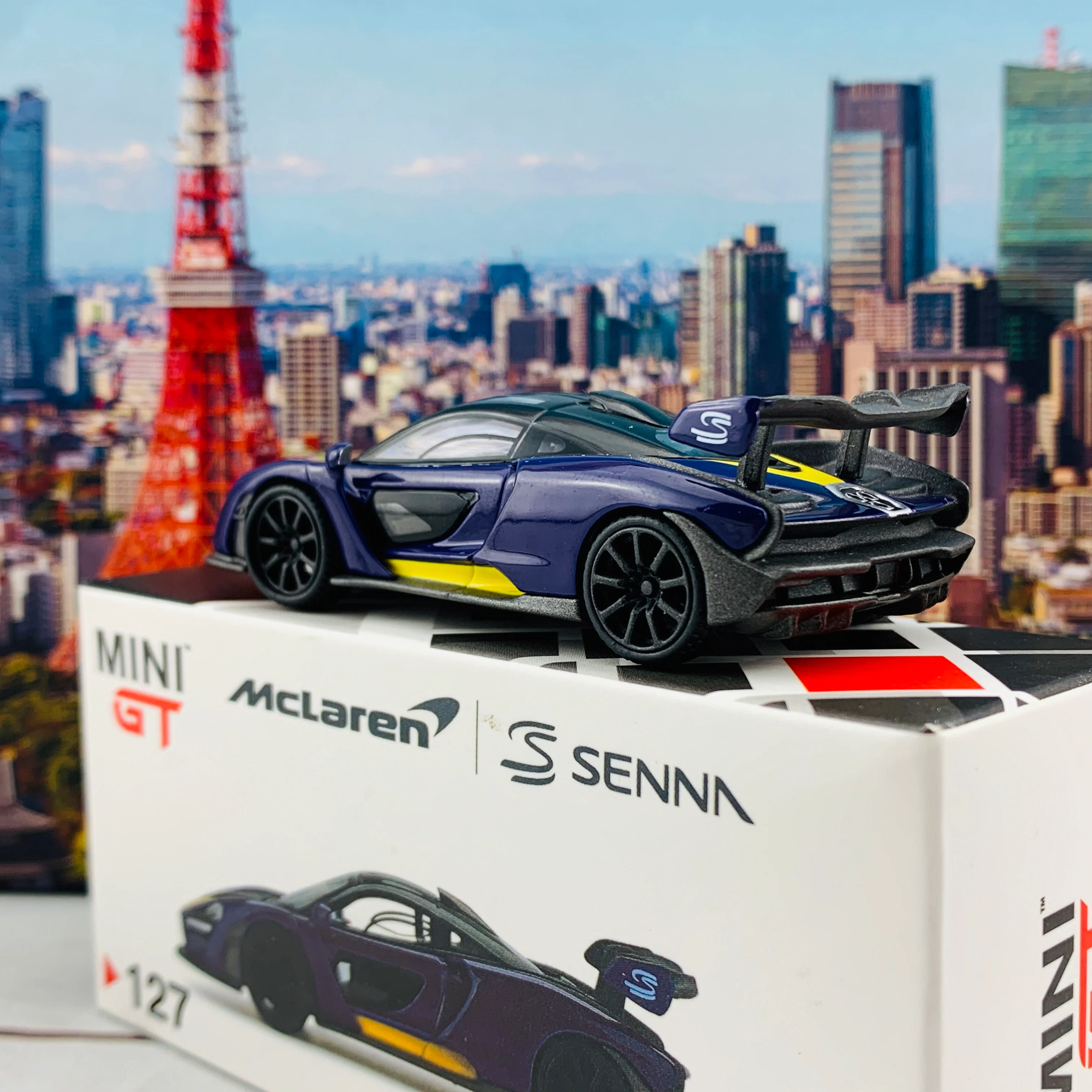 MINI GT 1/64 1/64 McLaren Senna  Purple/Yellow RHD MGT00127-R - Image 4