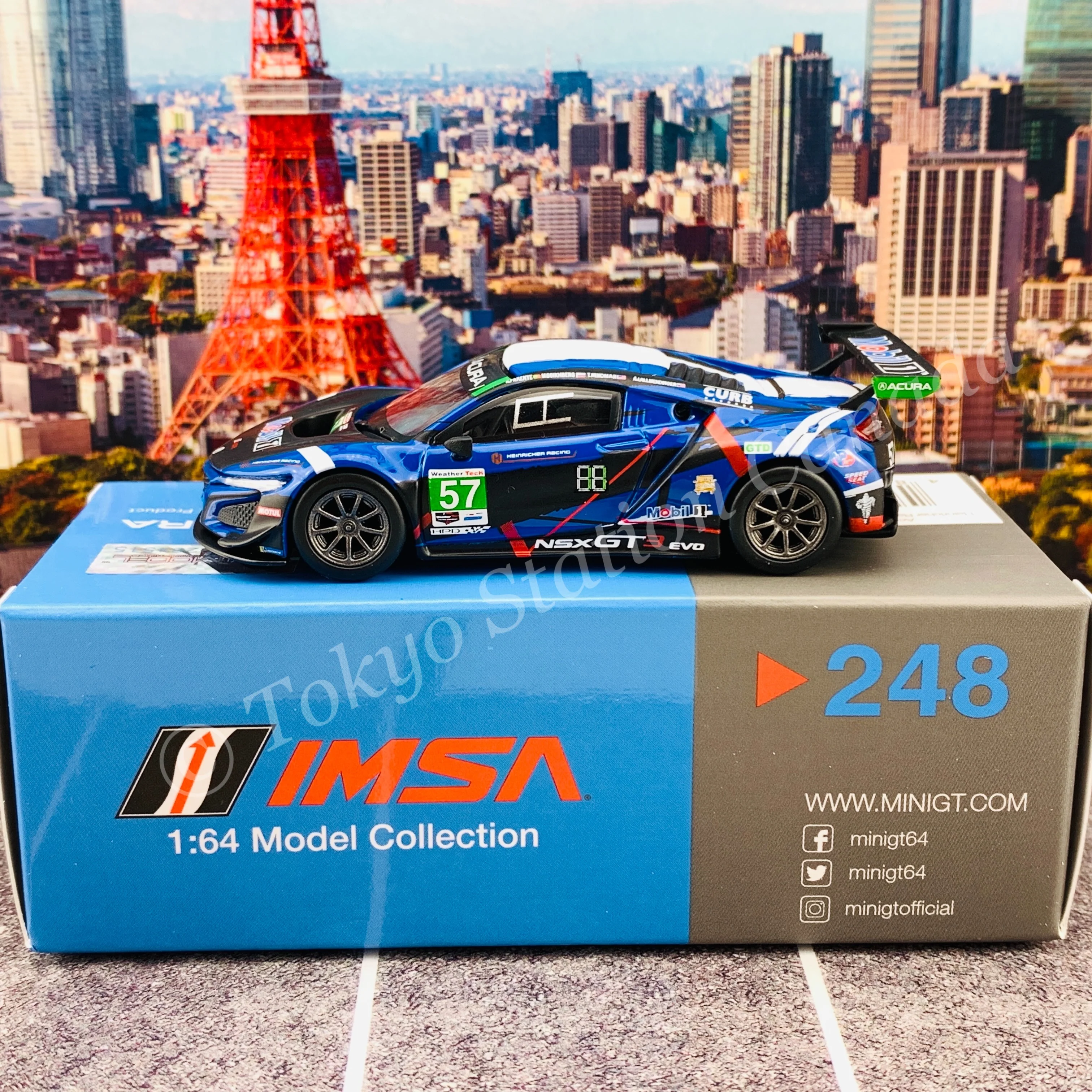 MINI GT 1/64 Acura NSX GT3 EVO #57 Heinricher Racing 2020 IMSA 24 Hrs of Daytona LHD MGT00248-L - Image 2