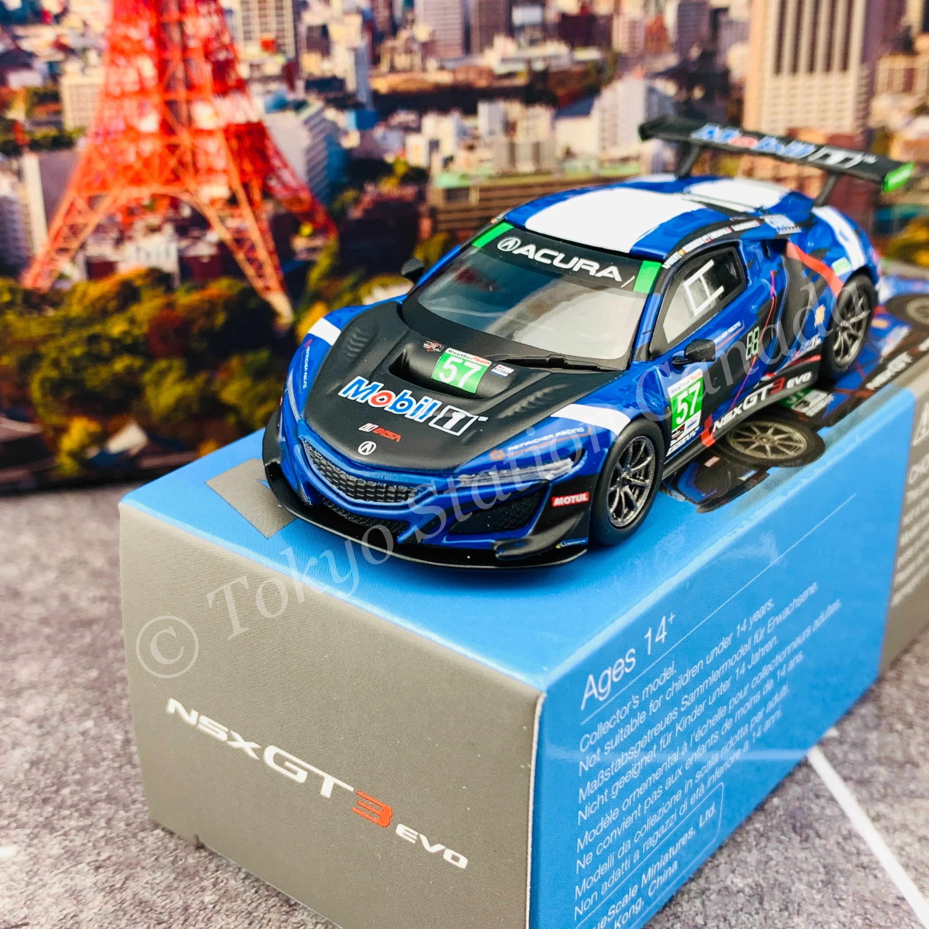MINI GT 1/64 Acura NSX GT3 EVO #57 Heinricher Racing 2020 IMSA 24 Hrs of Daytona LHD MGT00248-L - Image 3