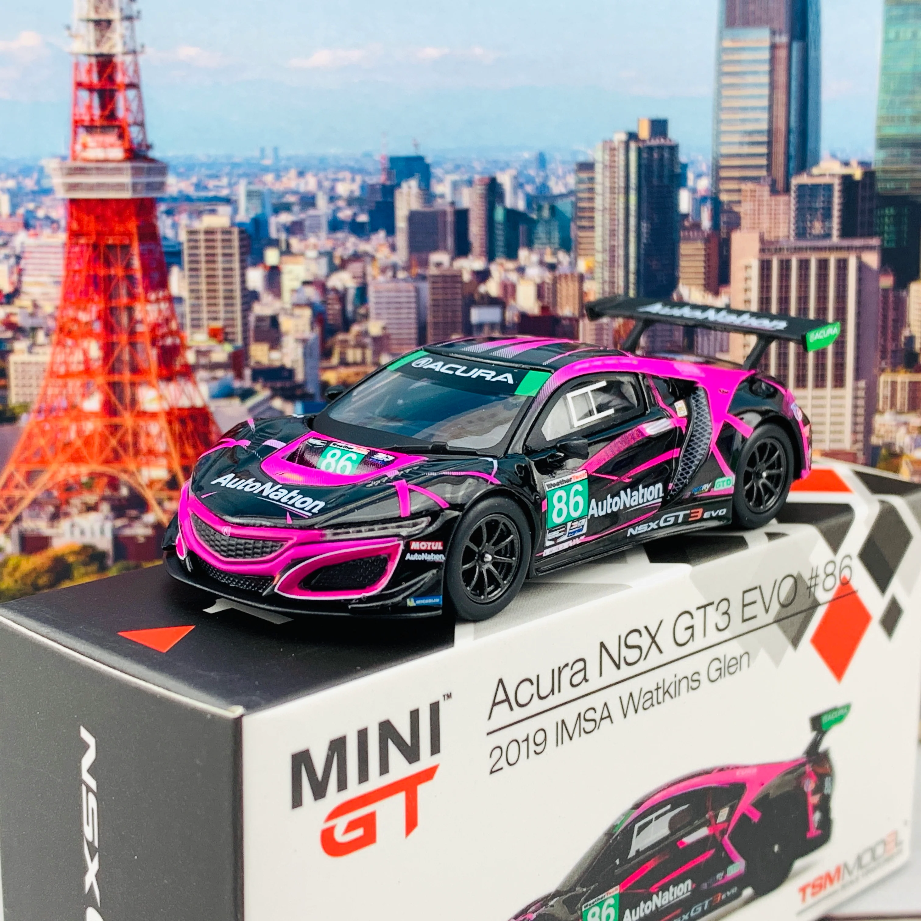 MINI GT 1/64 Acura NSX GT3 EVO #86 2019 IMSA Watkins Glen Class Winner LHD MGT00144-L - Image 2