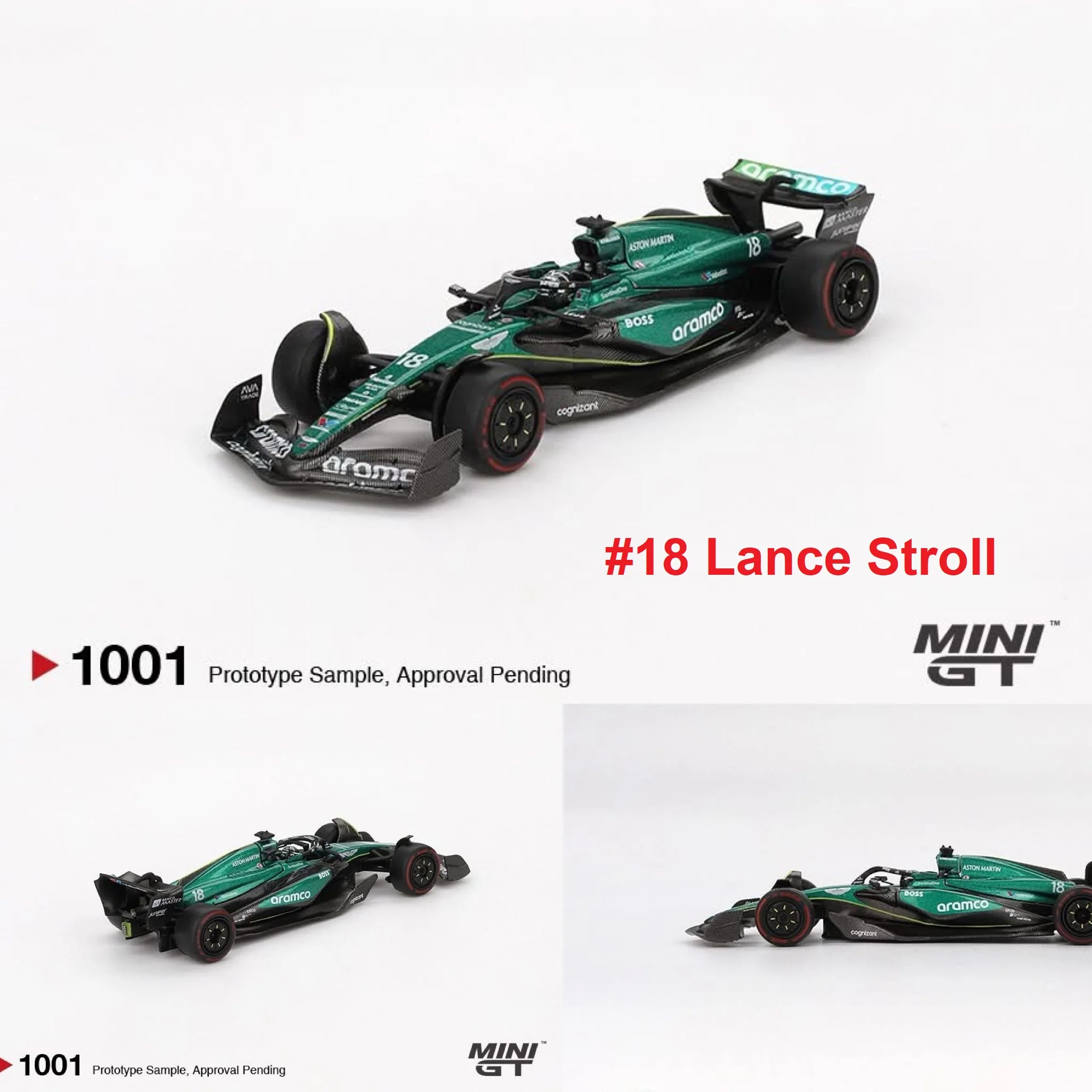 MINI GT 1/64 Aston Martin AMR24 #18 Lance Stroll 2024 F1 2024 Bahrain GP MGT01001-BL