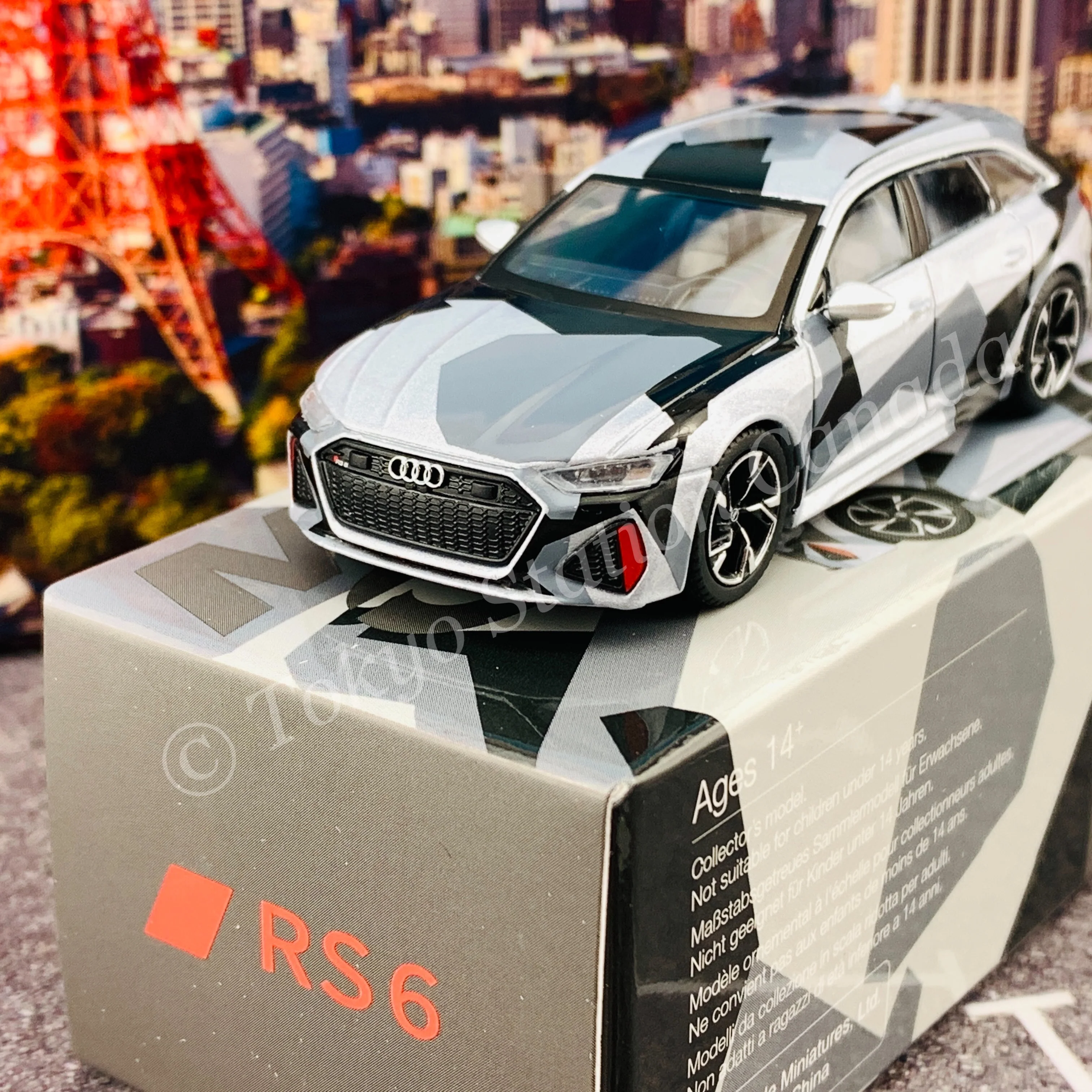 MINI GT 1/64 Audi RS 6 Avant  Silver Digital Camouflage CLDC Edition LHD MGT00255-L - Image 4