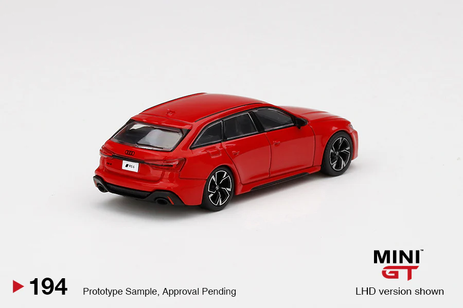 MINI GT 1/64 Audi RS6 Avant  Carbon Black Edition Tango Red LHD MGT00194-L - Image 3
