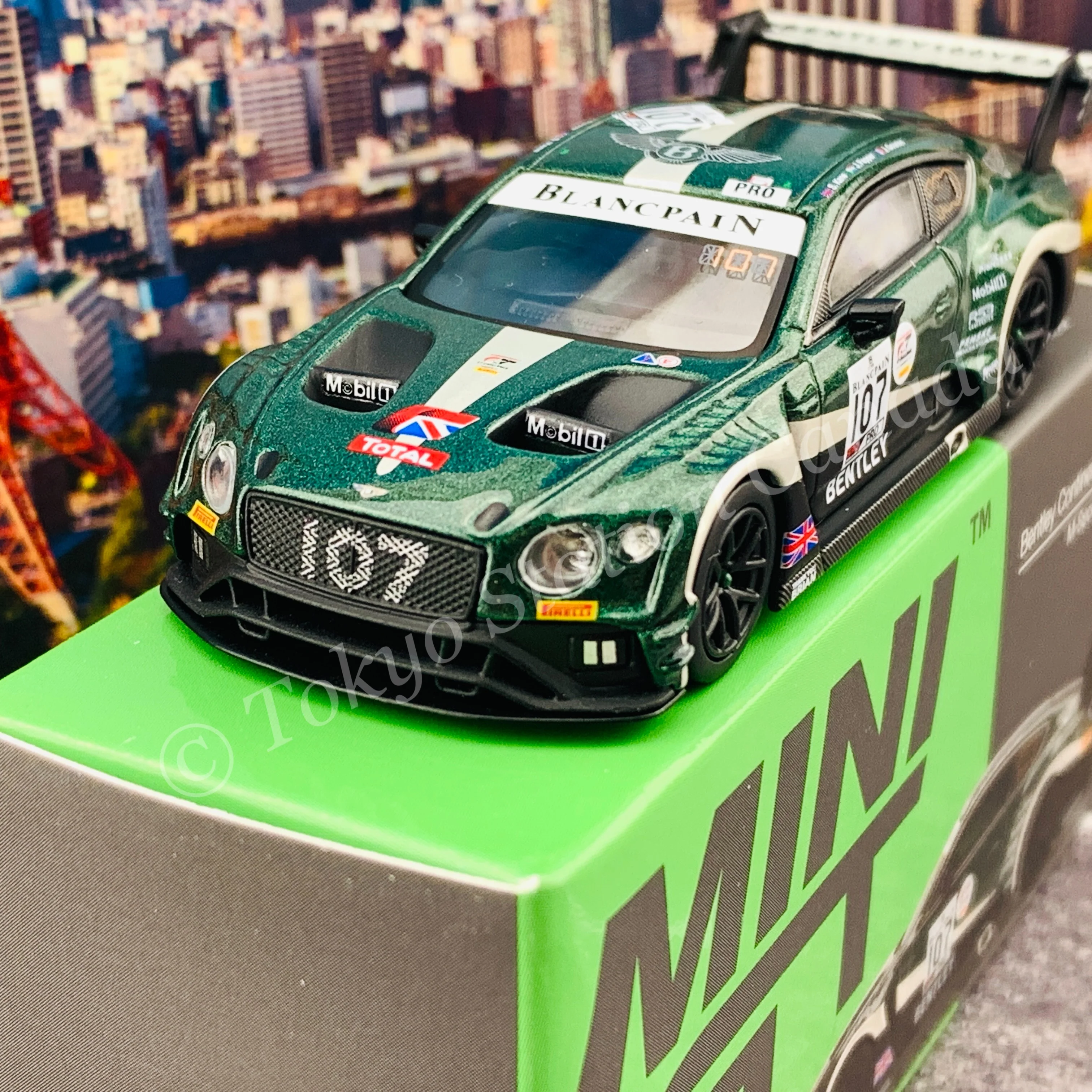 MINI GT 1/64 Bentley Continental GT3 #107 2019 Total 24 Hours of Spa M-Sport Team Bentley RHD MGT00208-R - Image 2