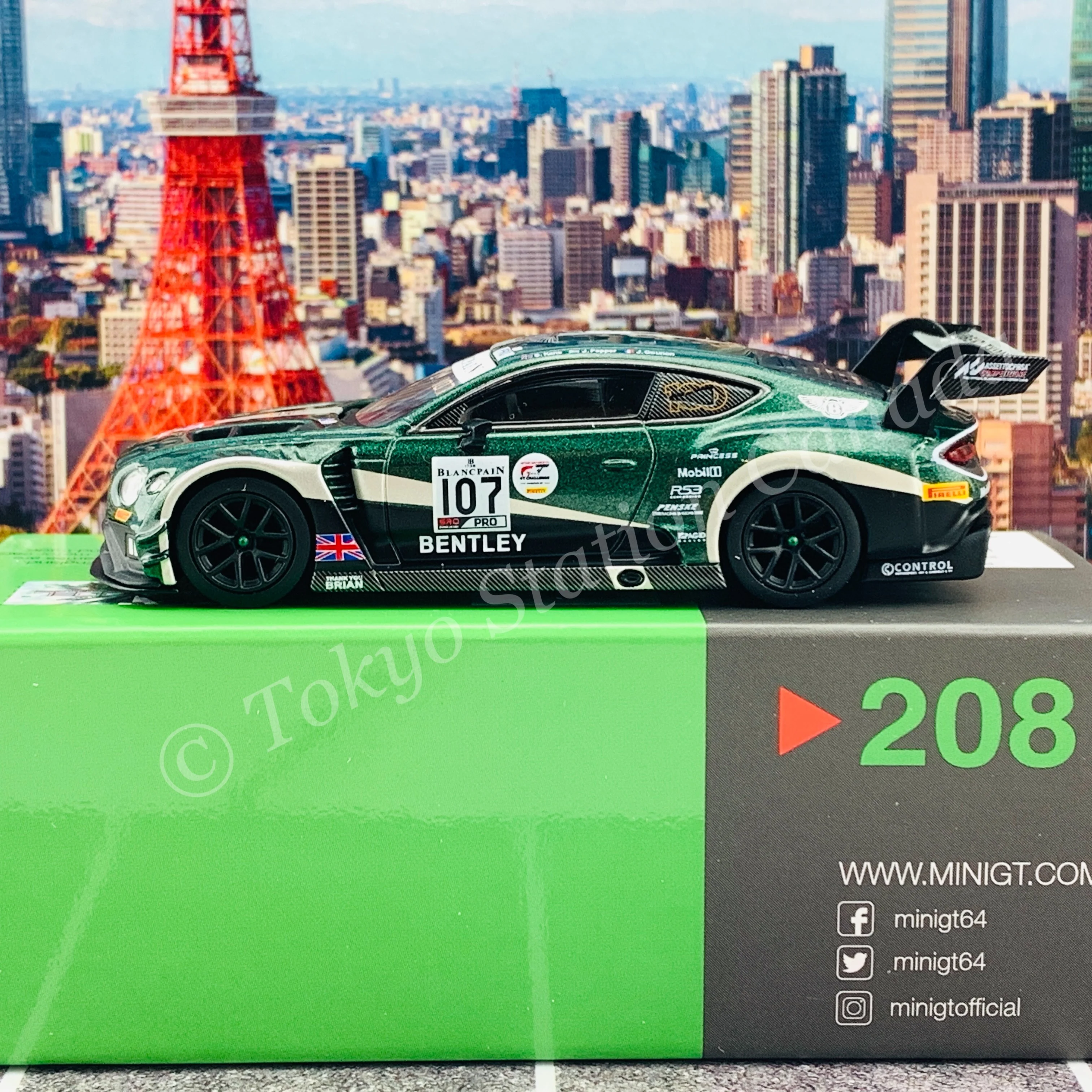 MINI GT 1/64 Bentley Continental GT3 #107 2019 Total 24 Hours of Spa M-Sport Team Bentley RHD MGT00208-R - Image 3
