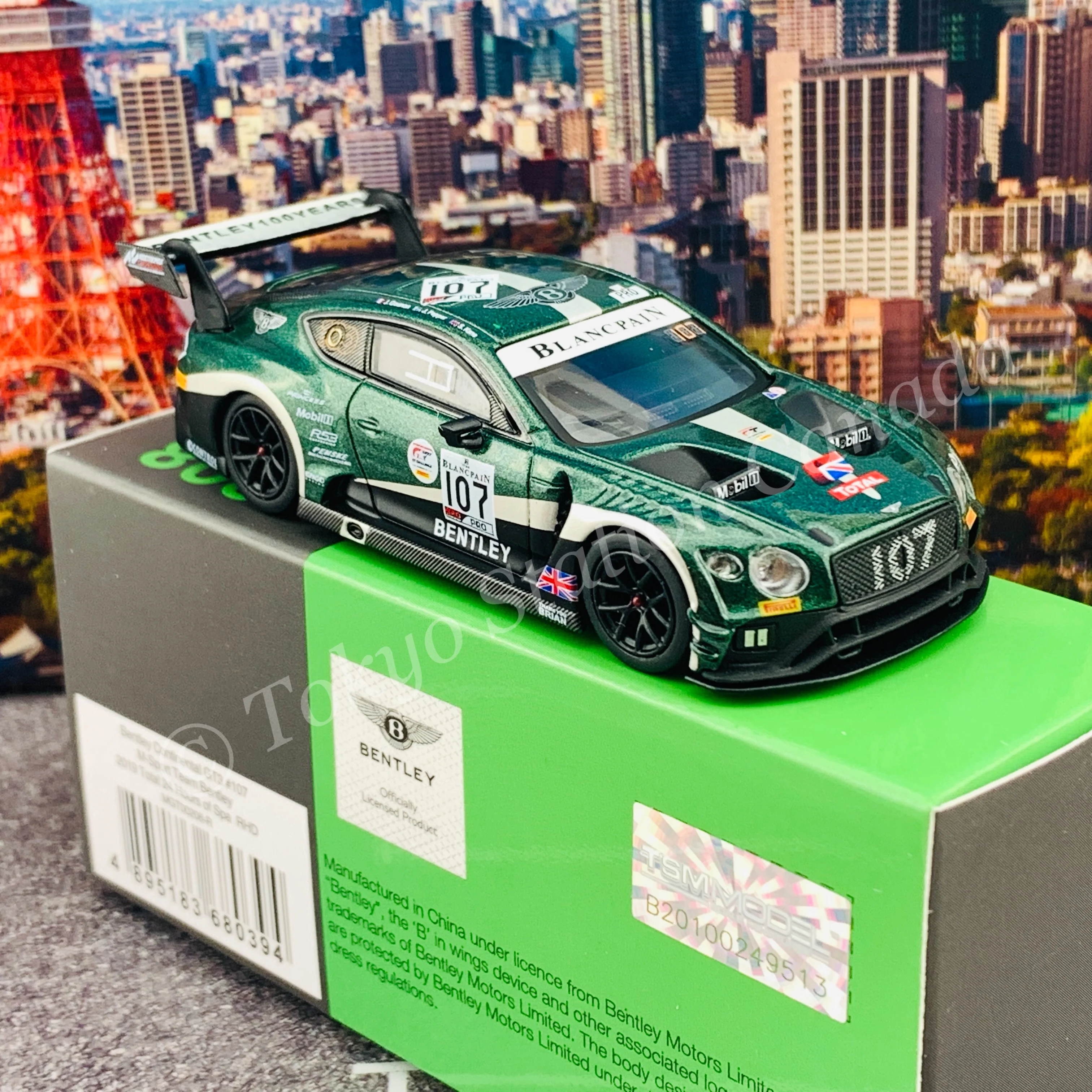 MINI GT 1/64 Bentley Continental GT3 #107 2019 Total 24 Hours of Spa M-Sport Team Bentley RHD MGT00208-R - Image 5