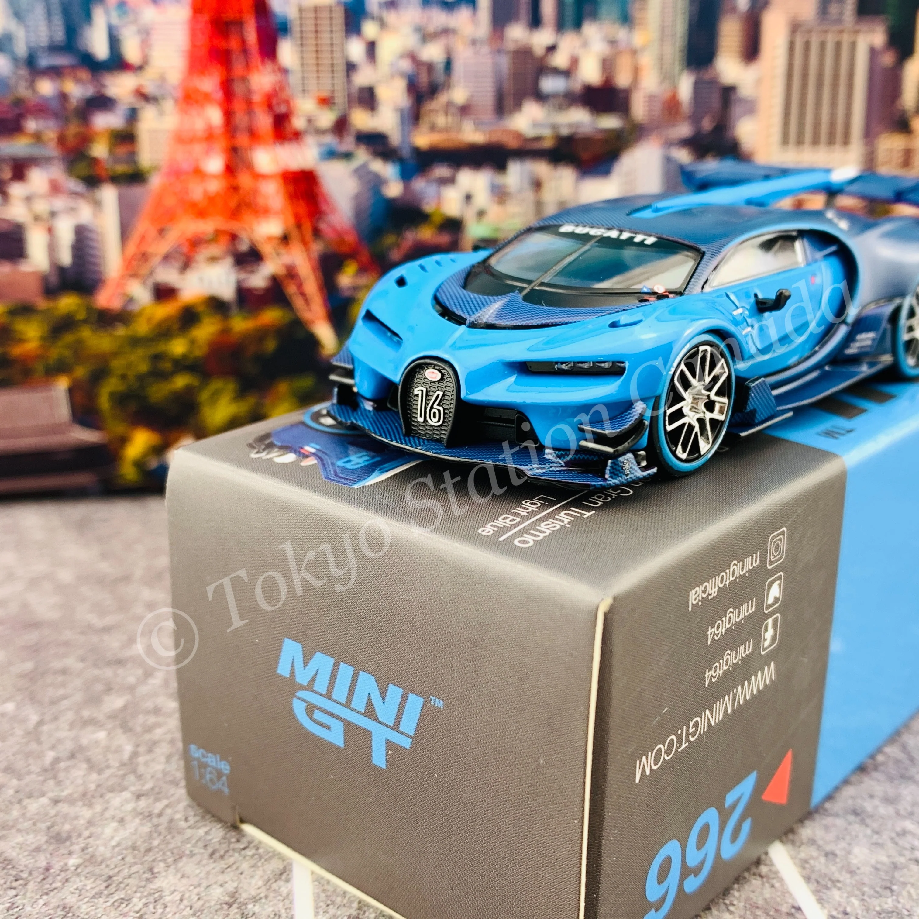 MINI GT 1/64 Bugatti Vision Gran Turismo Blue LHD MGT00266-L - Image 2