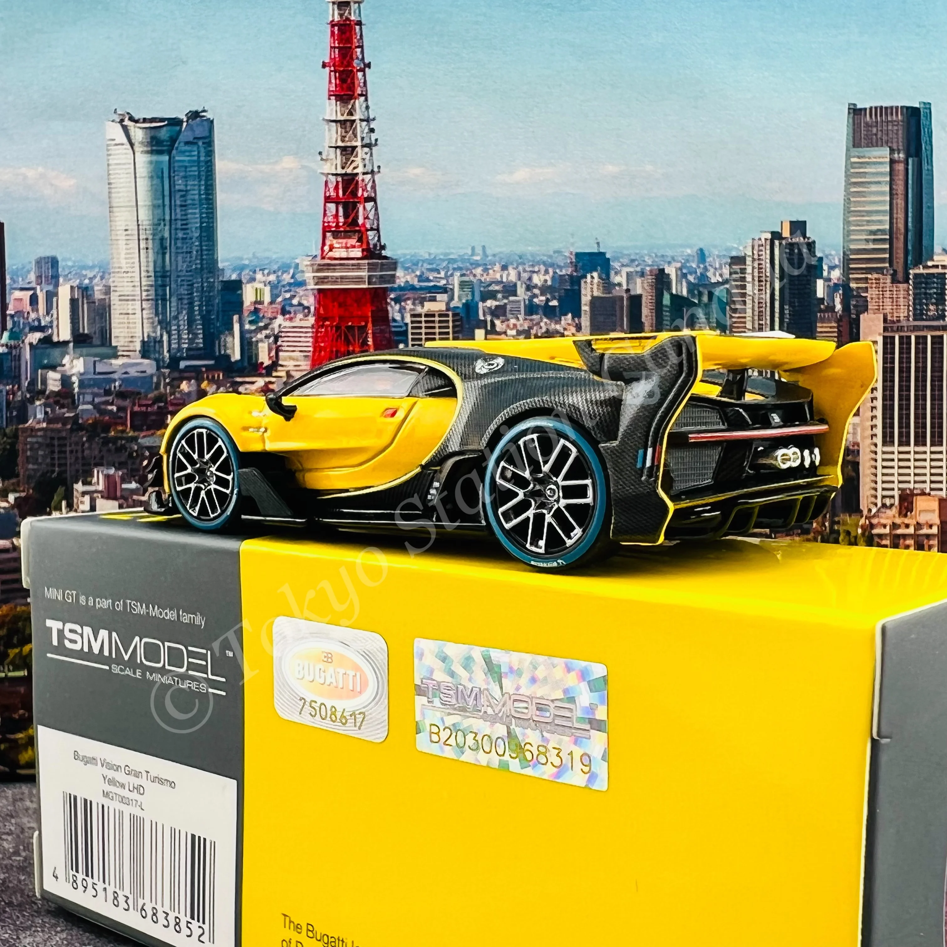 MINI GT 1/64 Bugatti Vision Gran Turismo Yellow LHD MGT00317-L - Image 3