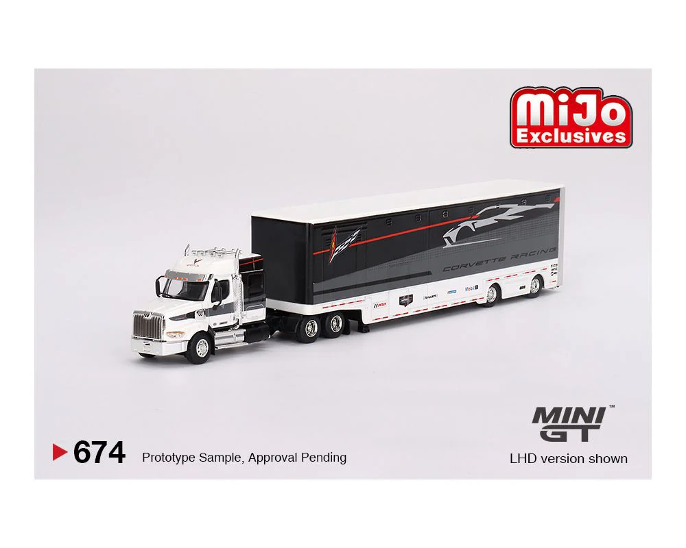 MINI GT 1/64 Corvette Racing C8.R Racing Transporter Set MGTS0009 - Image 4