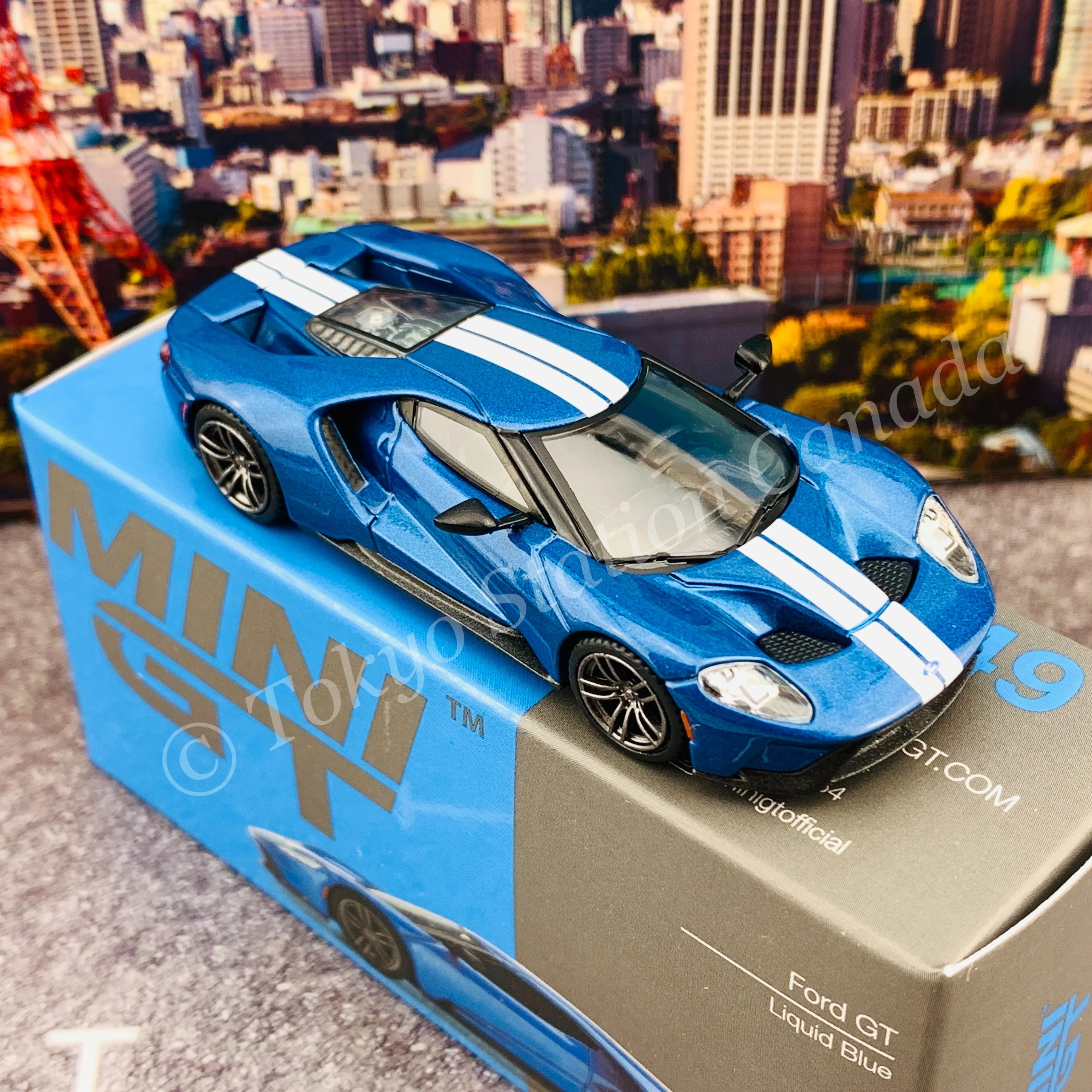 MINI GT 1/64 Ford GT  Liquid Blue LHD MGT00249-L - Image 5