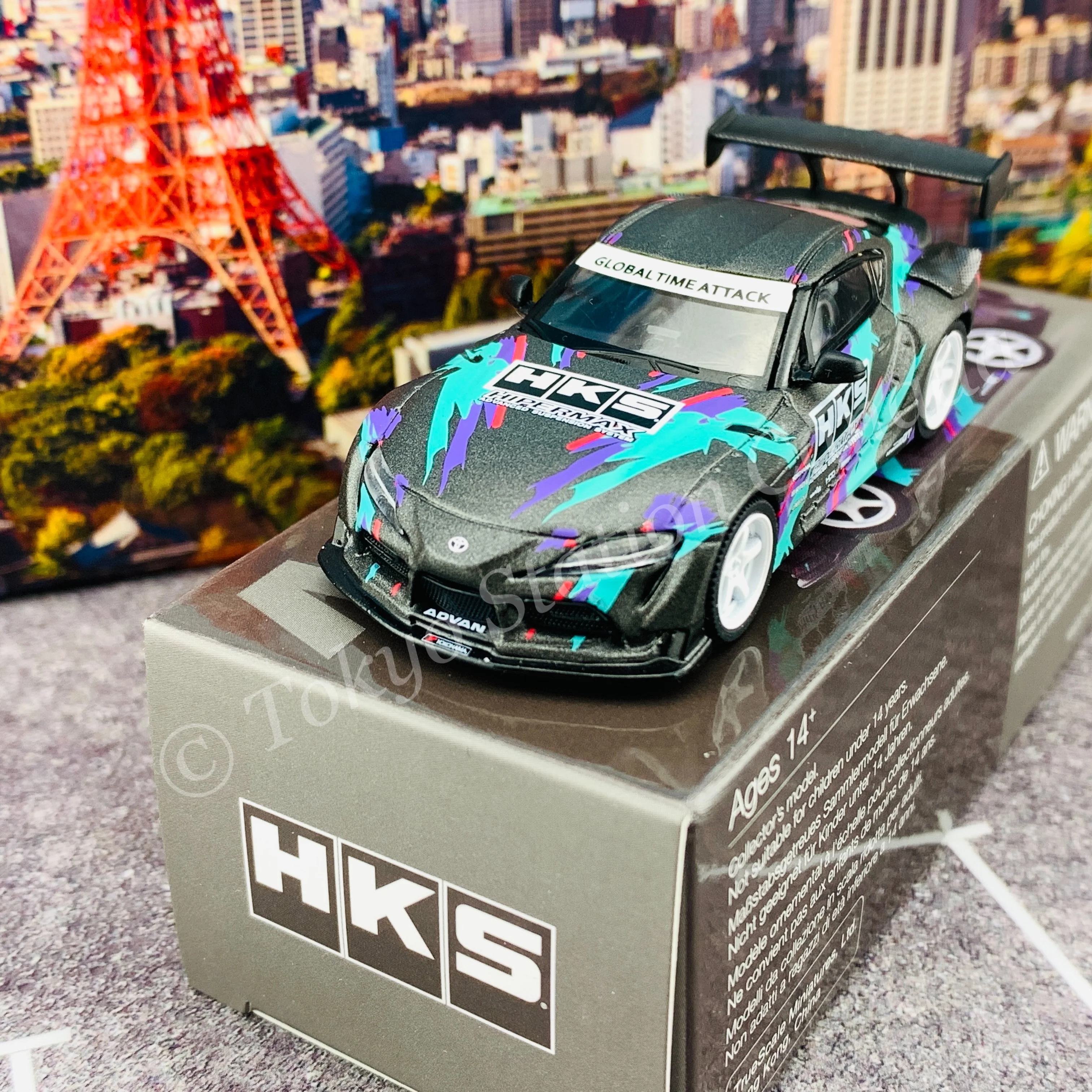 MINI GT 1/64 HKS Toyota GR Supra 2019 SEMA Presentation LHD MGT00212-L - Image 2