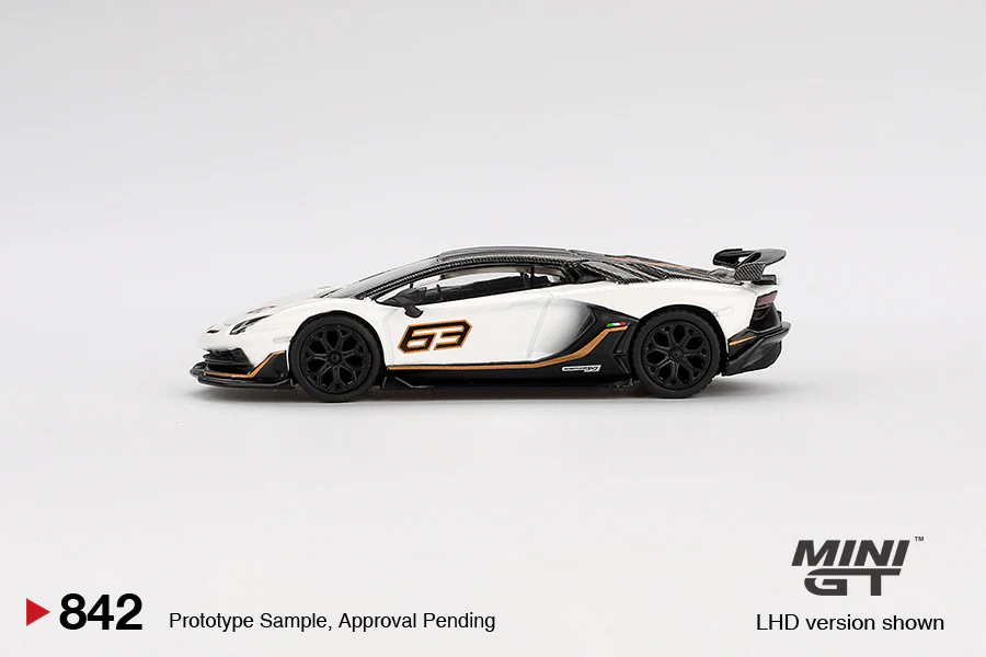 MINI GT 1/64 Lamborghini Aventador SVJ 63  Bianco Asopo MGT00842-BL - Image 2