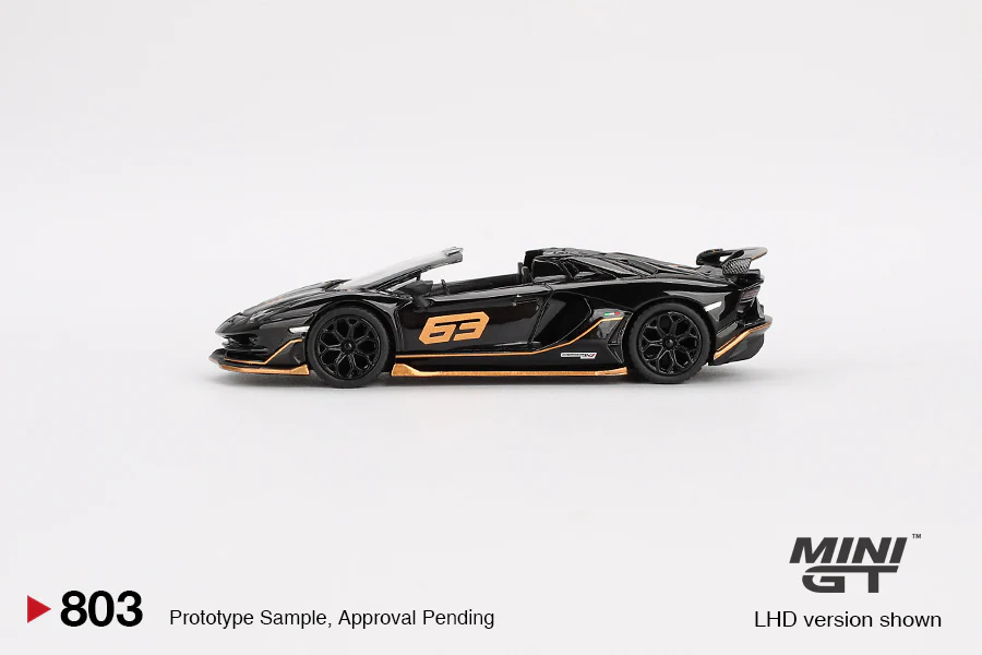 MINI GT 1/64 Lamborghini Aventador SVJ 63 Roadster Nero Aldebaran MGT00803-L - Image 2