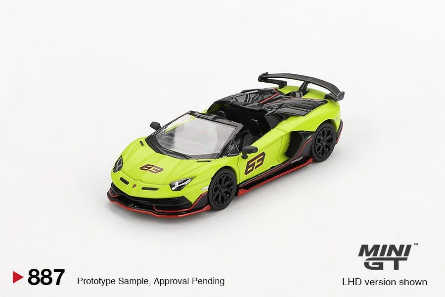MINI GT 1/64 Lamborghini Aventador SVJ 63 Roadster Verde Shock MGT00887-BL - Image 3