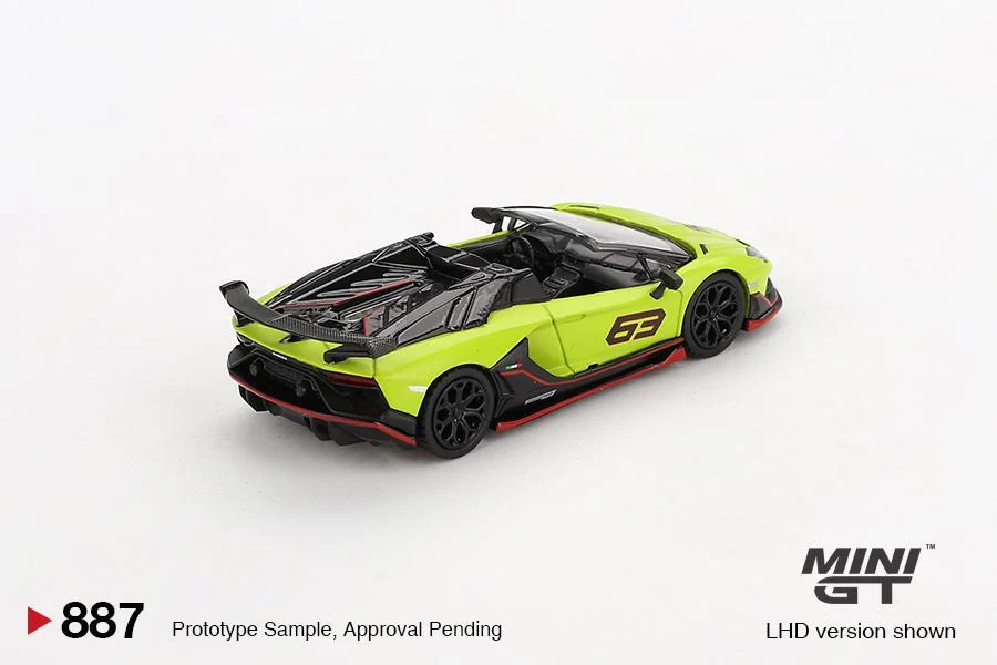 MINI GT 1/64 Lamborghini Aventador SVJ 63 Roadster Verde Shock MGT00887-BL - Image 4