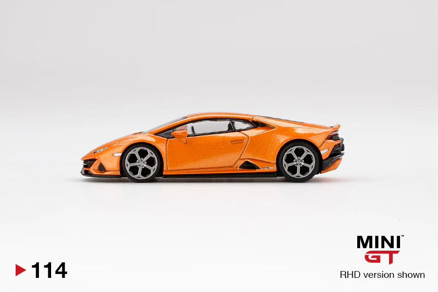 MINI GT 1/64 Lamborghini Huracan EVO Arancio Borealis RHD MGT00114-R - Image 3