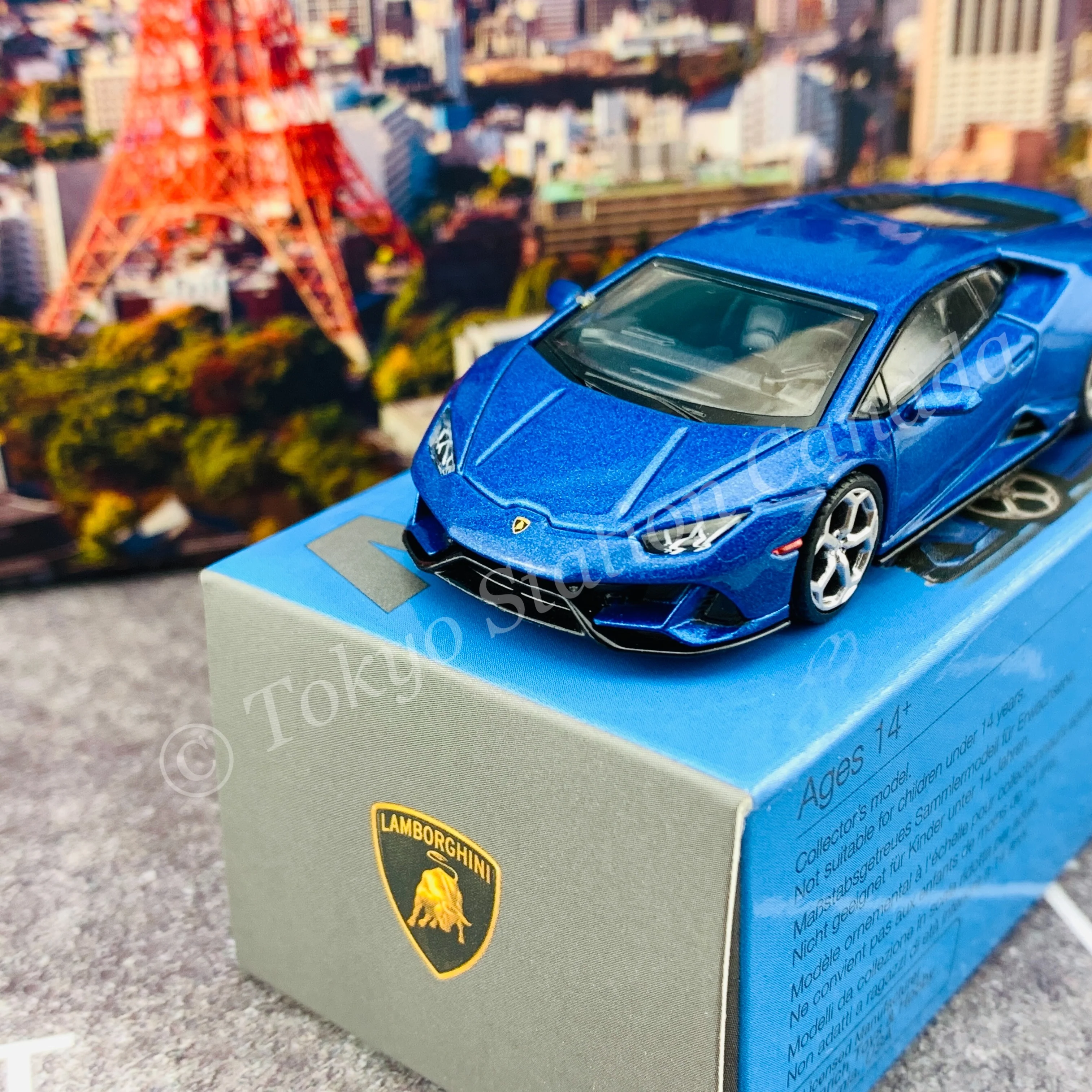 MINI GT 1/64 Lamborghini Huracán EVO  Blu Eleos LHD MGT00229-L - Image 3