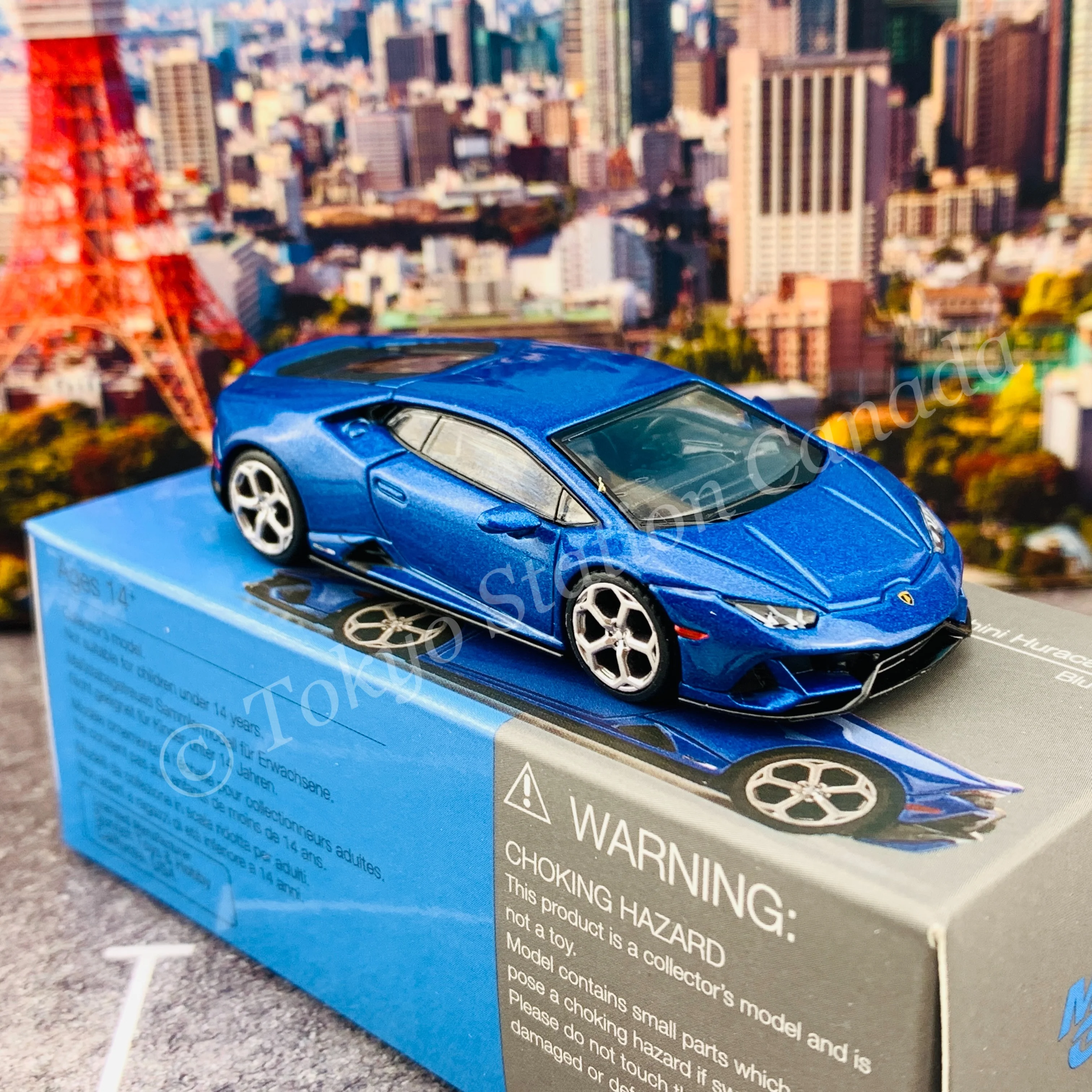 MINI GT 1/64 Lamborghini Huracán EVO  Blu Eleos LHD MGT00229-L - Image 5