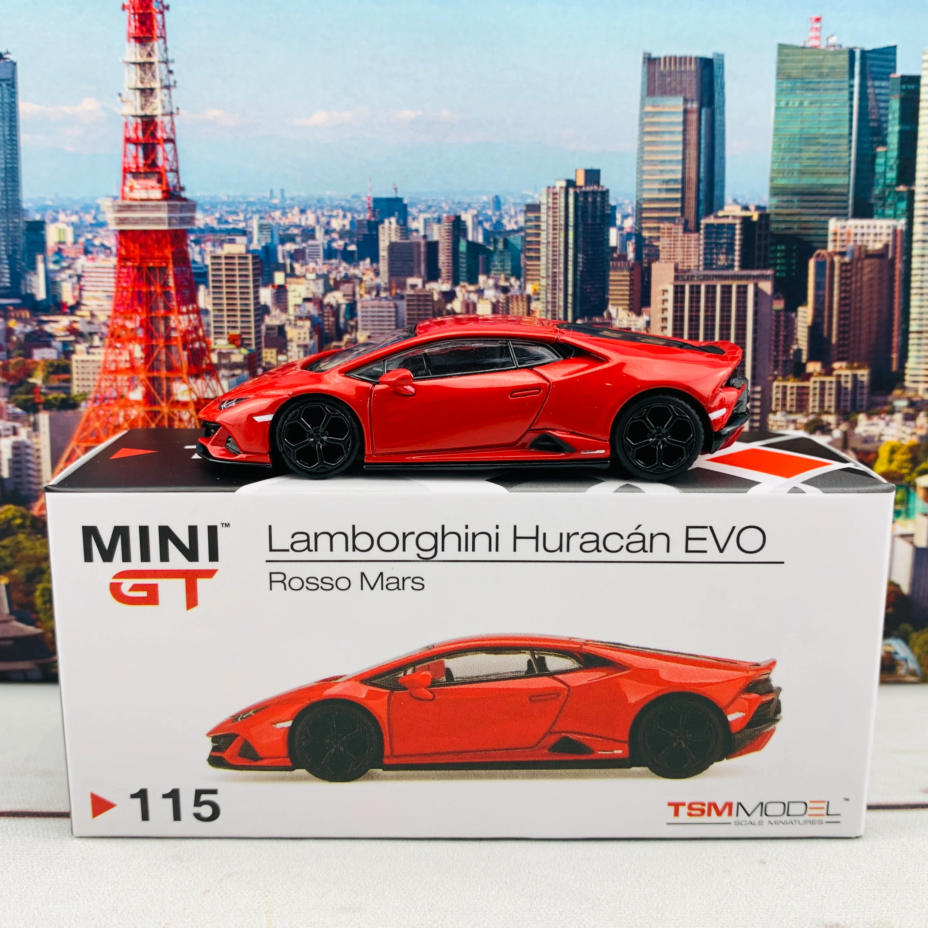 MINI GT 1/64 Lamborghini Huracan EVO Rosso Mars LHD MGT00115-L - Image 2