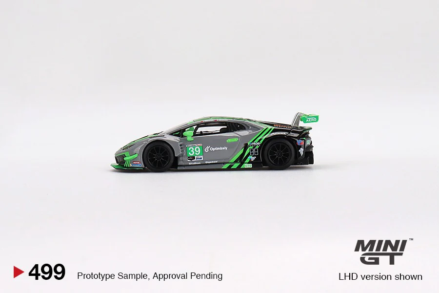 MINI GT 1/64 Lamborghini Huracan GT3 EVO #39 2022 IMSA Road America 2nd Place LHD MGT00499-L - Image 2