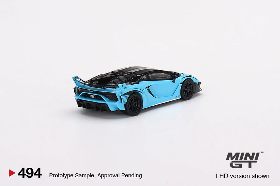 MINI GT 1/64 Lamborghini LB Silhouette WORKS Aventador GT EVO Baby Blue LHD MGT00494-L - Image 2