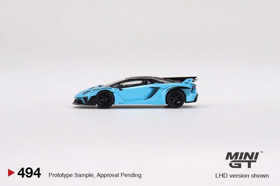 MINI GT 1/64 Lamborghini LB Silhouette WORKS Aventador GT EVO Baby Blue LHD MGT00494-L - Image 3