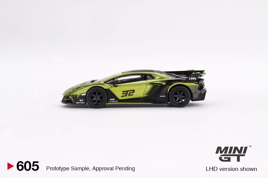 MINI GT 1/64 Lamborghini LB Silhouette WORKS Aventador GT EVO Lime LHD MGT00605-L - Image 2