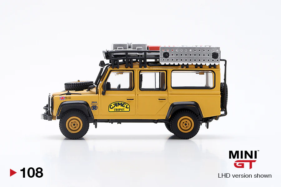 MINI GT 1/64 Land Rover Defender 110 1989 Camel Trophy Winner RHD MGT00108-R - Image 3