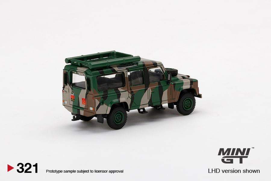 MINI GT 1/64 Land Rover Defender 110 Malaysian Army "Harimau Belang - Tiger Stripes" MGT00321-R - Image 2
