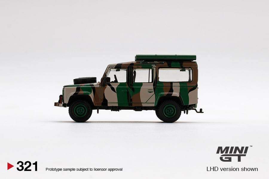 MINI GT 1/64 Land Rover Defender 110 Malaysian Army "Harimau Belang - Tiger Stripes" MGT00321-R - Image 4