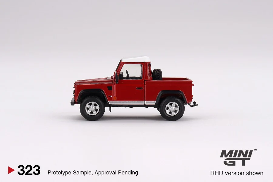 MINI GT 1/64 Land Rover Defender 90 Pickup Masai Red LHD MGT00323-L - Image 2