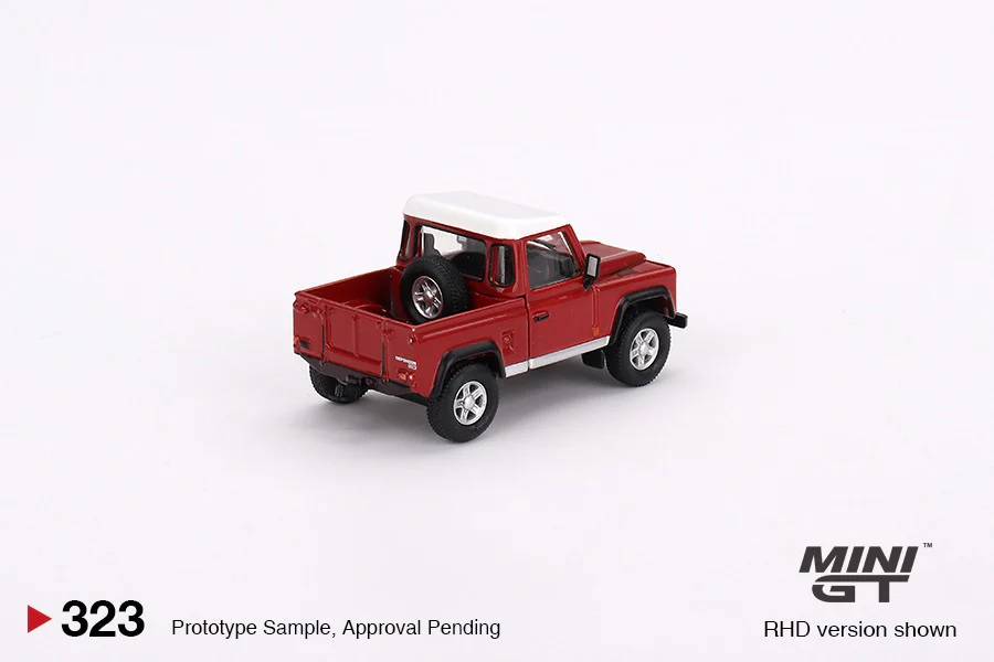 MINI GT 1/64 Land Rover Defender 90 Pickup Masai Red LHD MGT00323-L - Image 3