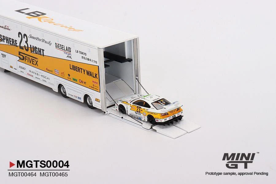 MINI GT 1/64 LB Racing Racing Transporter Set (Included 1 transporter and 1 Car)  MGTS0004 - Image 8