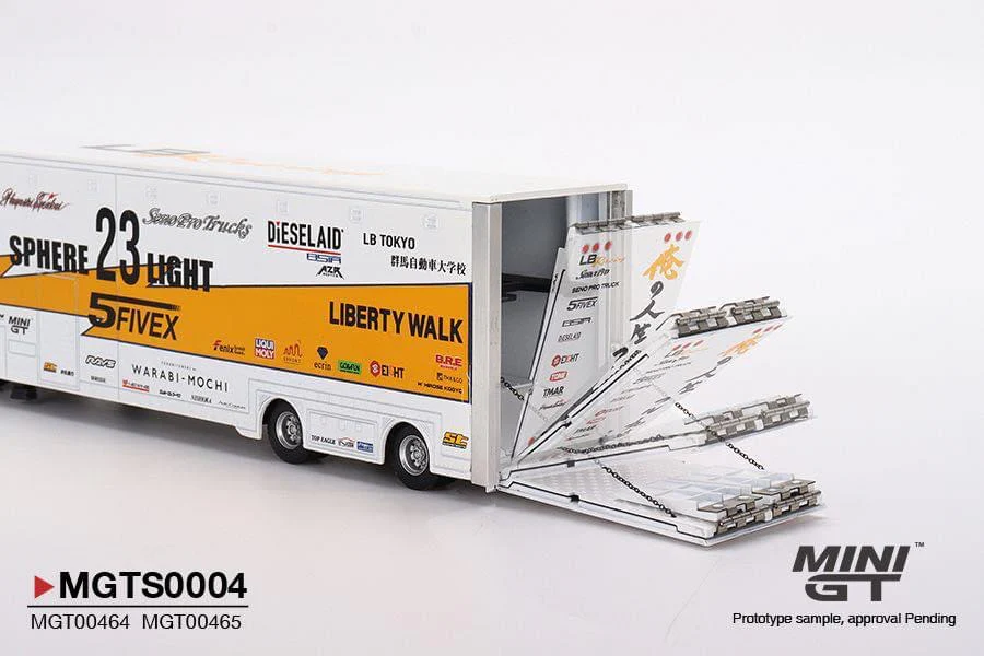 MINI GT 1/64 LB Racing Racing Transporter Set (Included 1 transporter and 1 Car)  MGTS0004 - Image 9