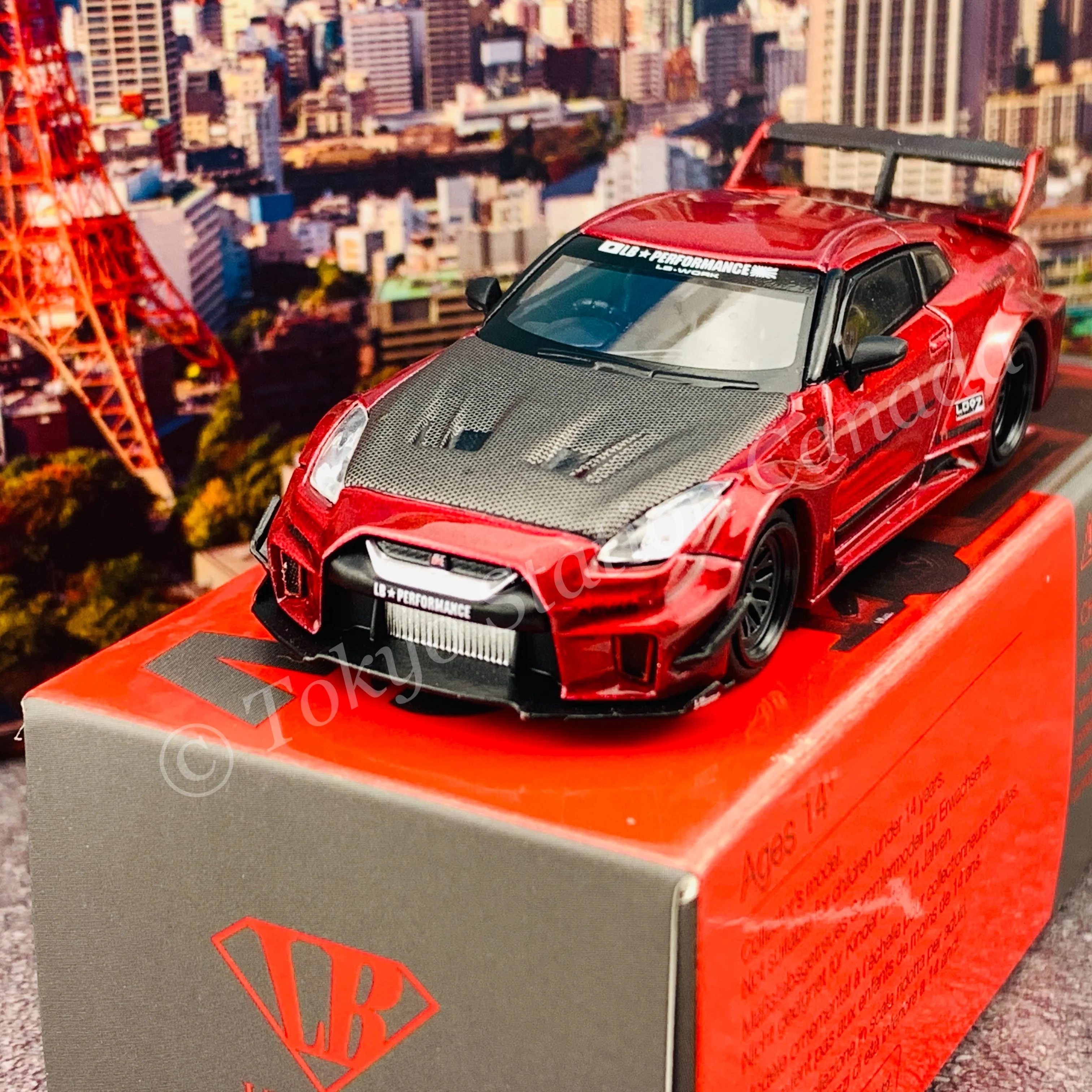 MINI GT 1/64 LB-Silhouette WORKS GT NISSAN 35GT-RR Ver.1 Lava Red RHD MGT00191-R - Image 2