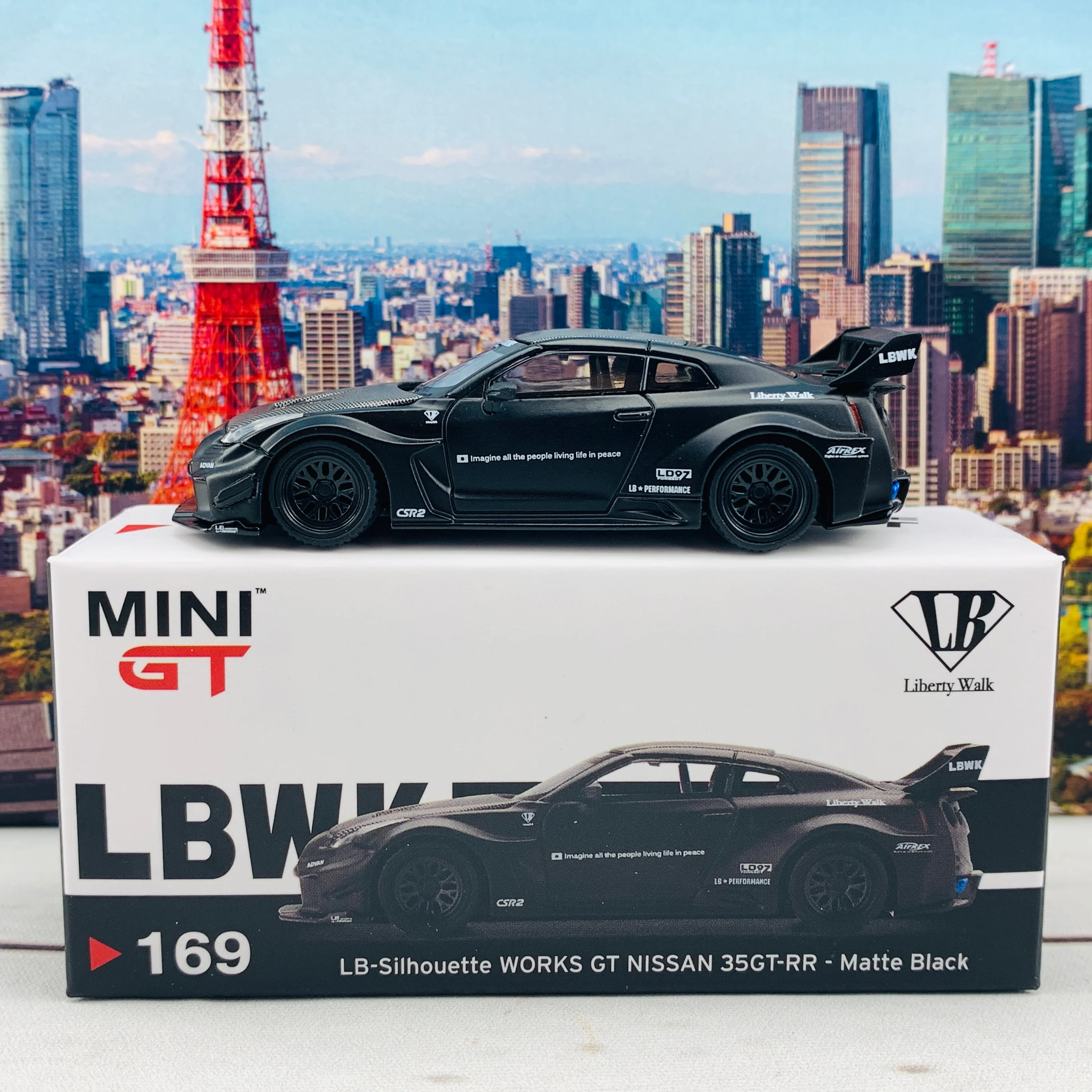 MINI GT 1/64 LB-Silhouette WORKS GT NISSAN 35GT-RR Ver.1 Matte Black RHD MGT00169-R - Image 2