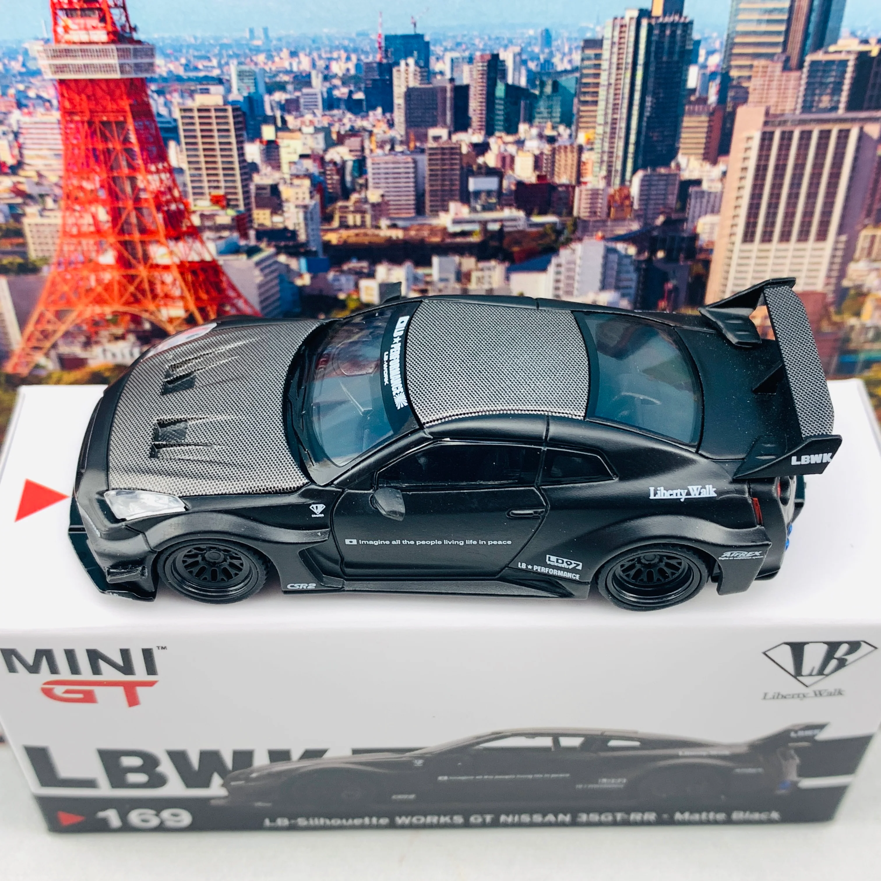MINI GT 1/64 LB-Silhouette WORKS GT NISSAN 35GT-RR Ver.1 Matte Black RHD MGT00169-R - Image 4
