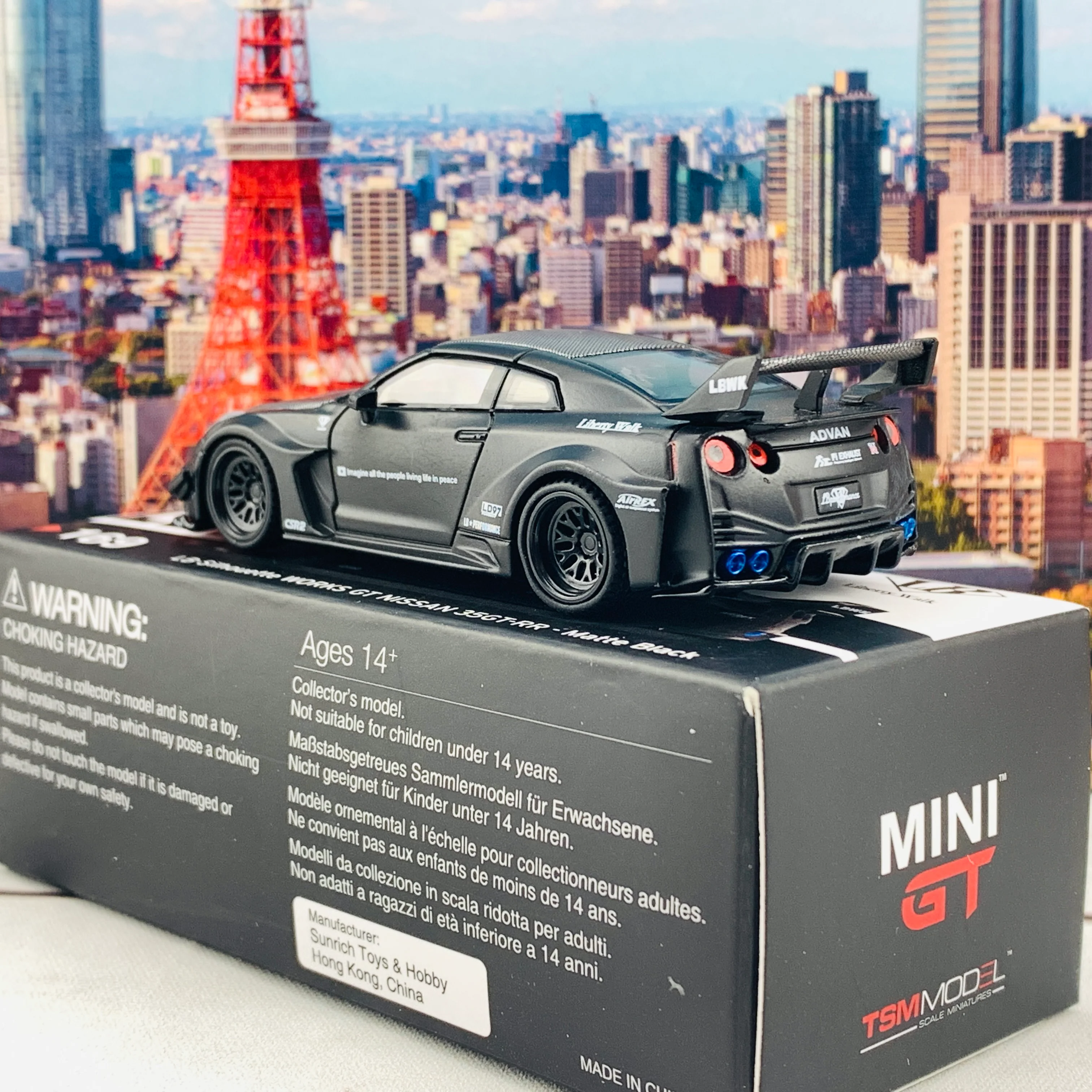 MINI GT 1/64 LB-Silhouette WORKS GT NISSAN 35GT-RR Ver.1 Matte Black RHD MGT00169-R - Image 5