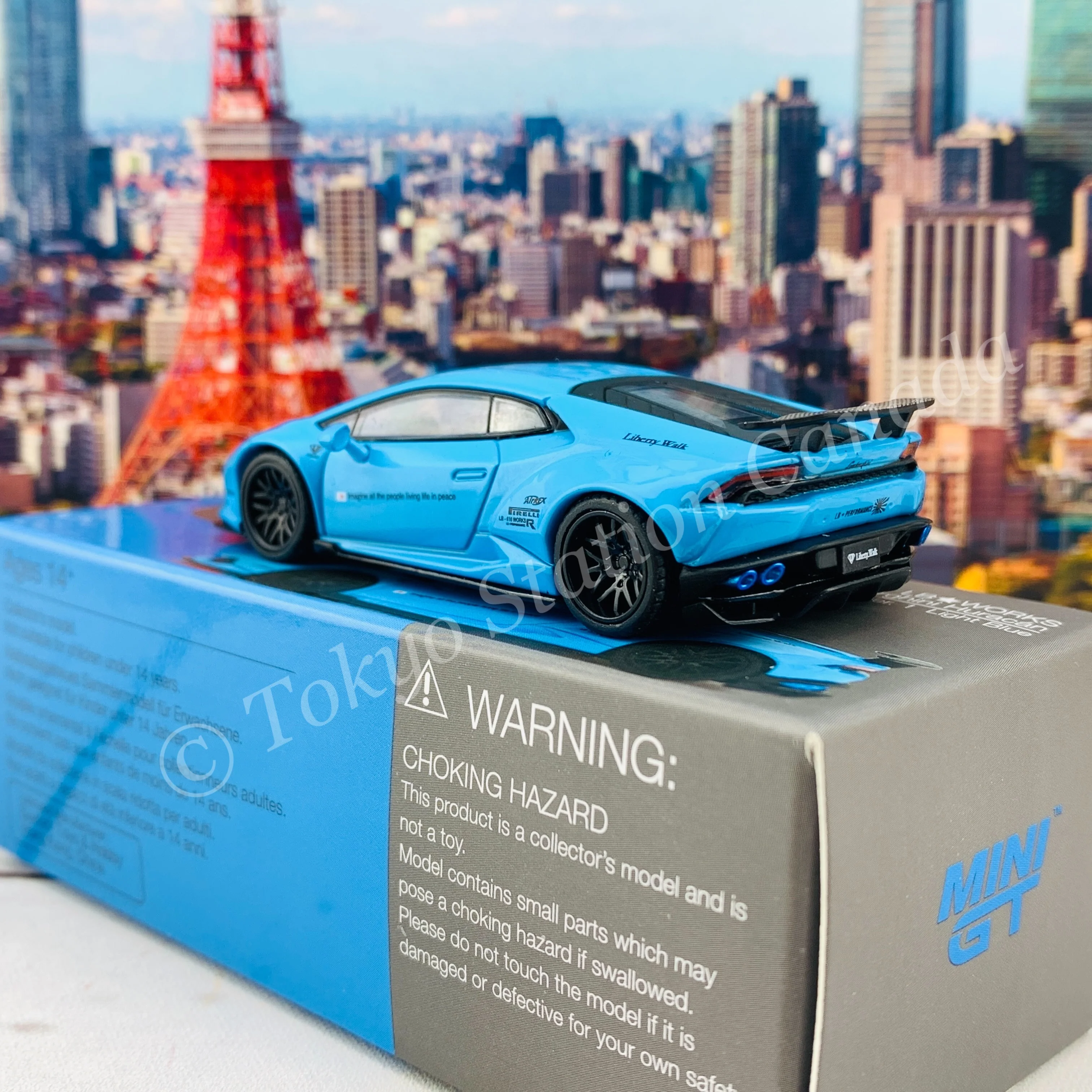 MINI GT 1/64 LB WORKS Lamborghini Huracán ver. 1 Light Blue LHD MGT00189-L - Image 4
