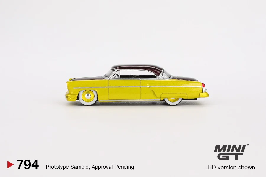 MINI GT 1/64 Lincoln Capri Hot Rod 1954 Lime Yellow MGT00794-L - Image 2