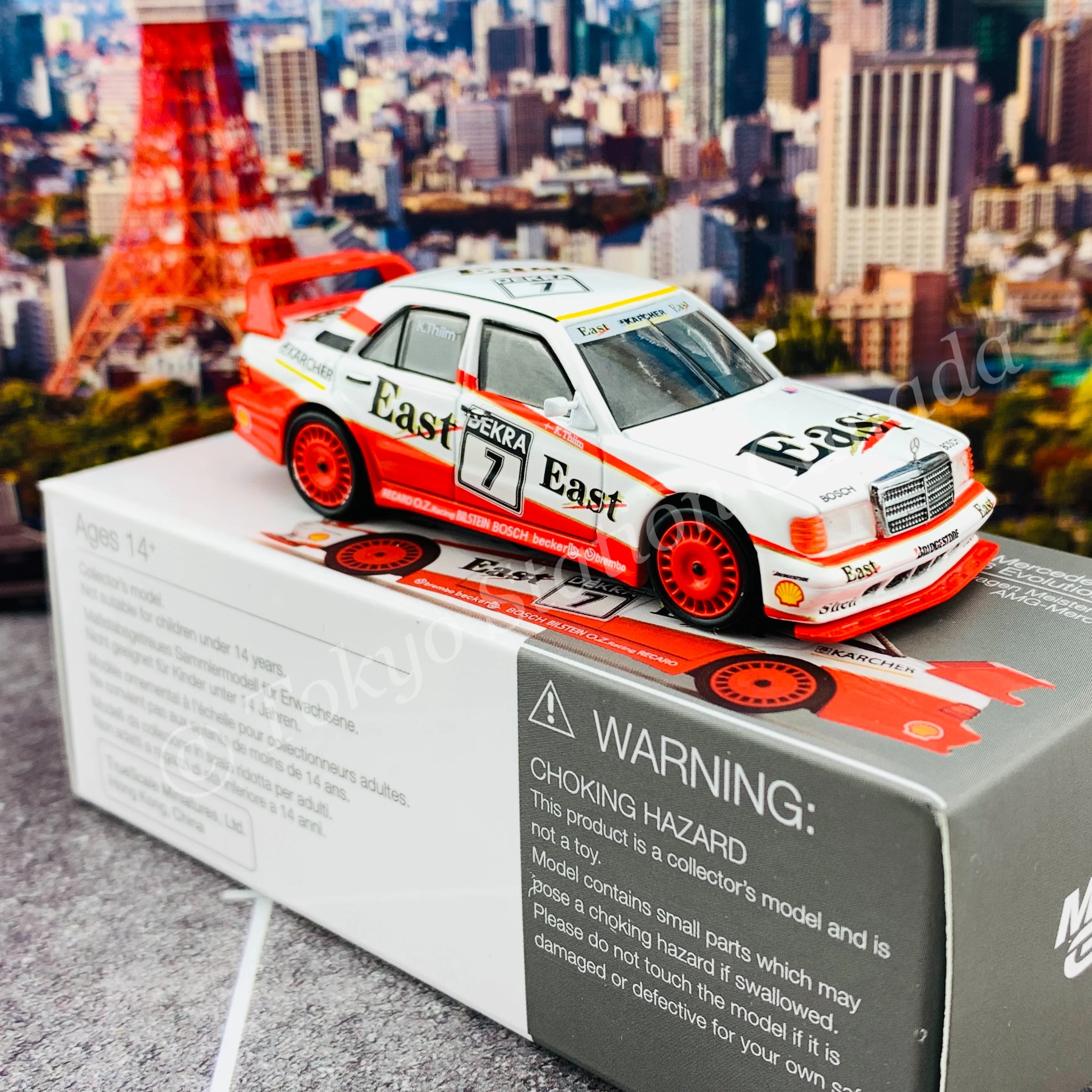 MINI GT 1/64 Mercedes-Benz 190E 2.5-16 Evolution II #7  "East" 1991 DTM LHD MGT00239-L - Image 5