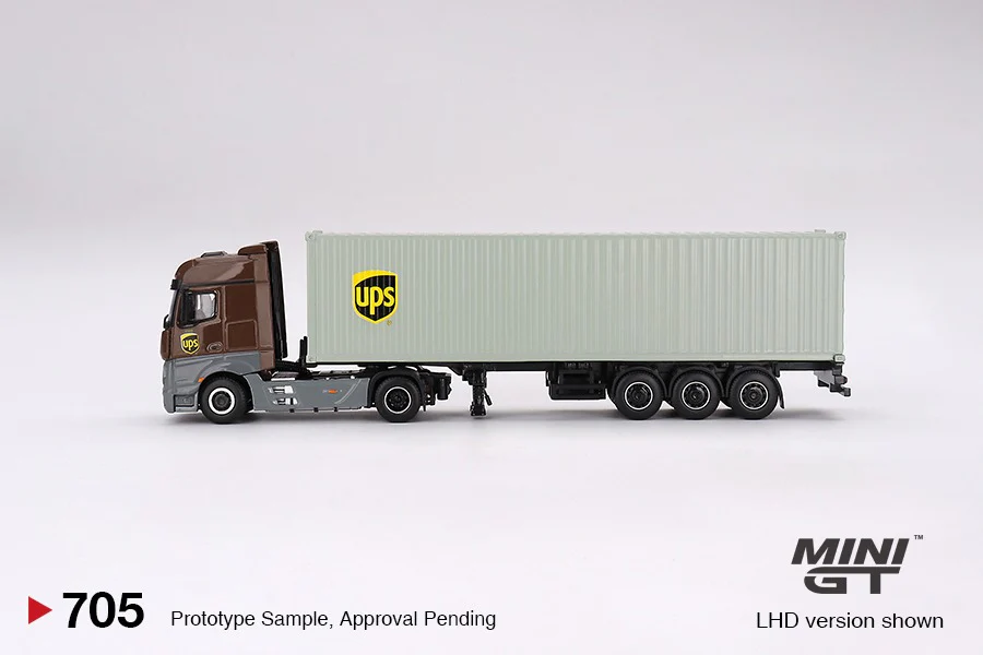 MINI GT 1/64 Mercedes-Benz Actros  w/ 40 Ft Container "UPS Europe" MGT00705-L - Image 3