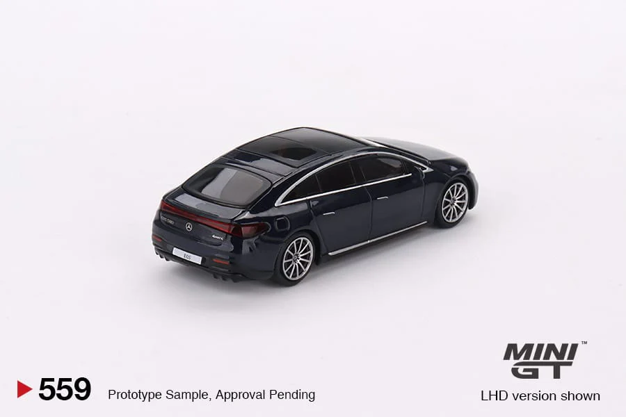 MINI GT 1/64 Mercedes-Benz EQS 580 4MATIC Nautical Blue Metallic LHD MGT00559-L - Image 2
