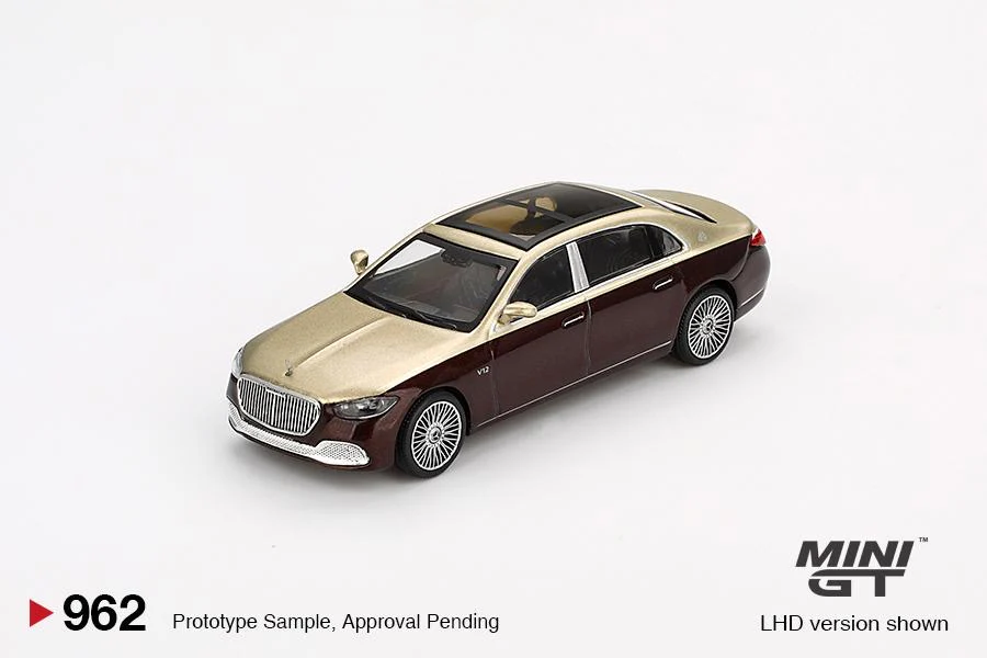 MINI GT 1/64 Mercedes-Maybach S680 Gold / Dark Red Metallic MGT00962-L - Image 2