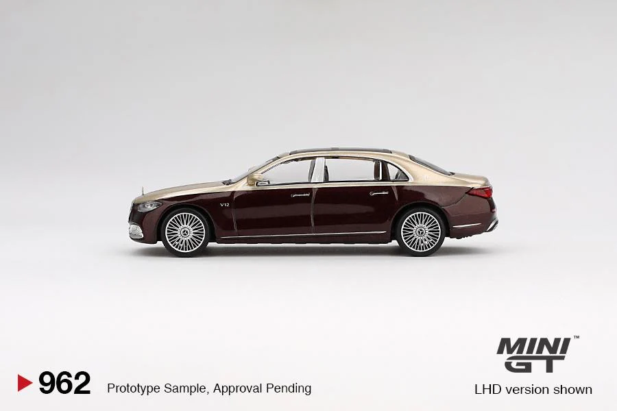 MINI GT 1/64 Mercedes-Maybach S680 Gold / Dark Red Metallic MGT00962-L - Image 4