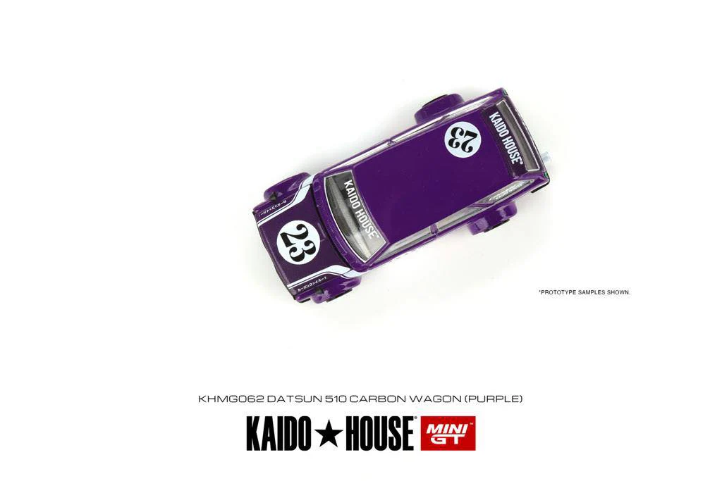 MINI GT x Kaido House 1/64 Datsun KAIDO 510 Wagon CARBON FIBER V1 (PURPLE) KHMG062 - Image 4