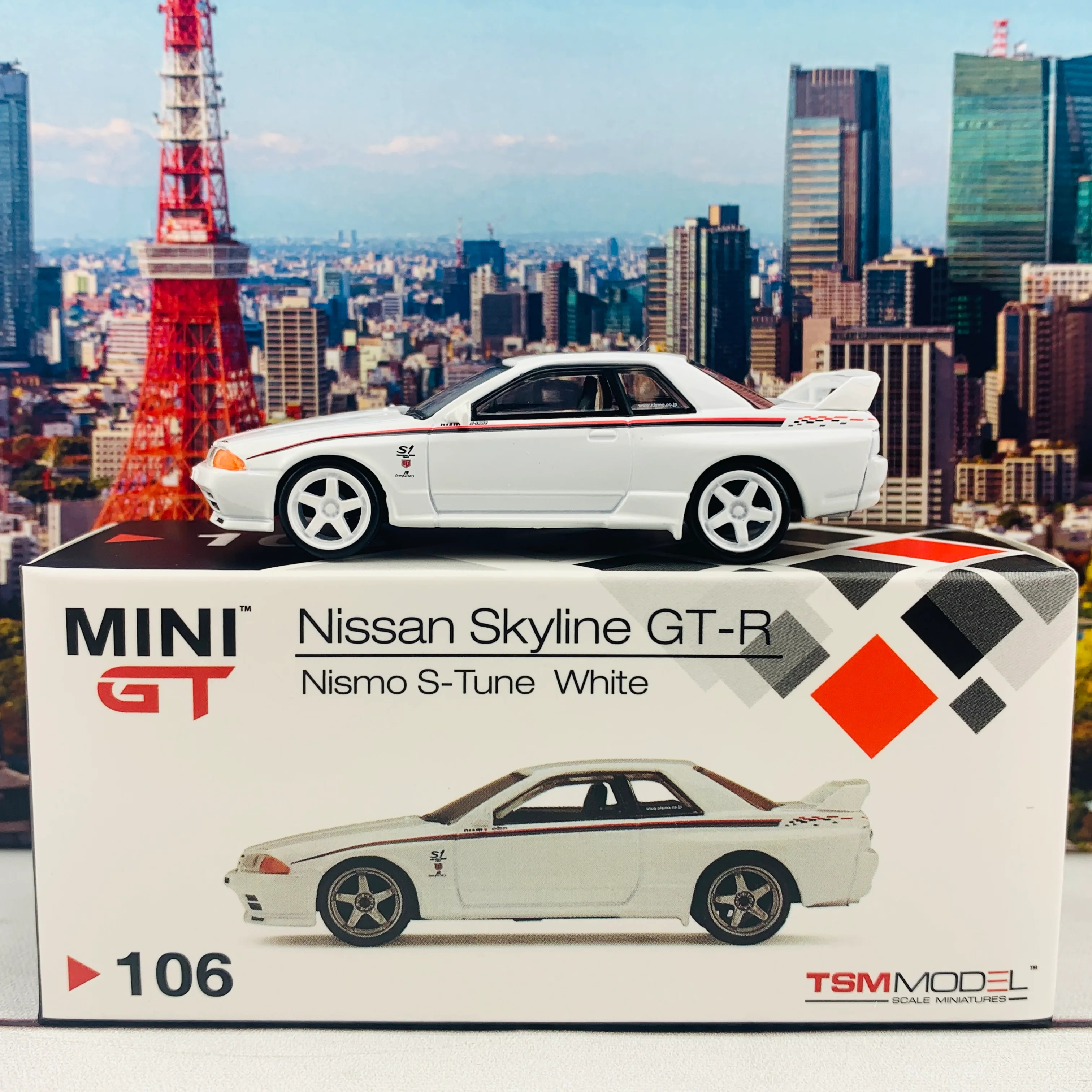MINI GT 1/64 Nissan GTR R32 Nismo S-Tune White RHD MGT00106-R