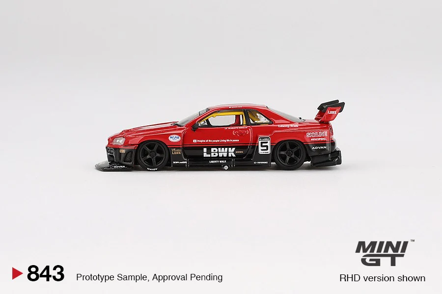 MINI GT 1/64 Nissan LB-ER34 Super Silhouette SKYLINE Red/Black MGT00843-BL - Image 2
